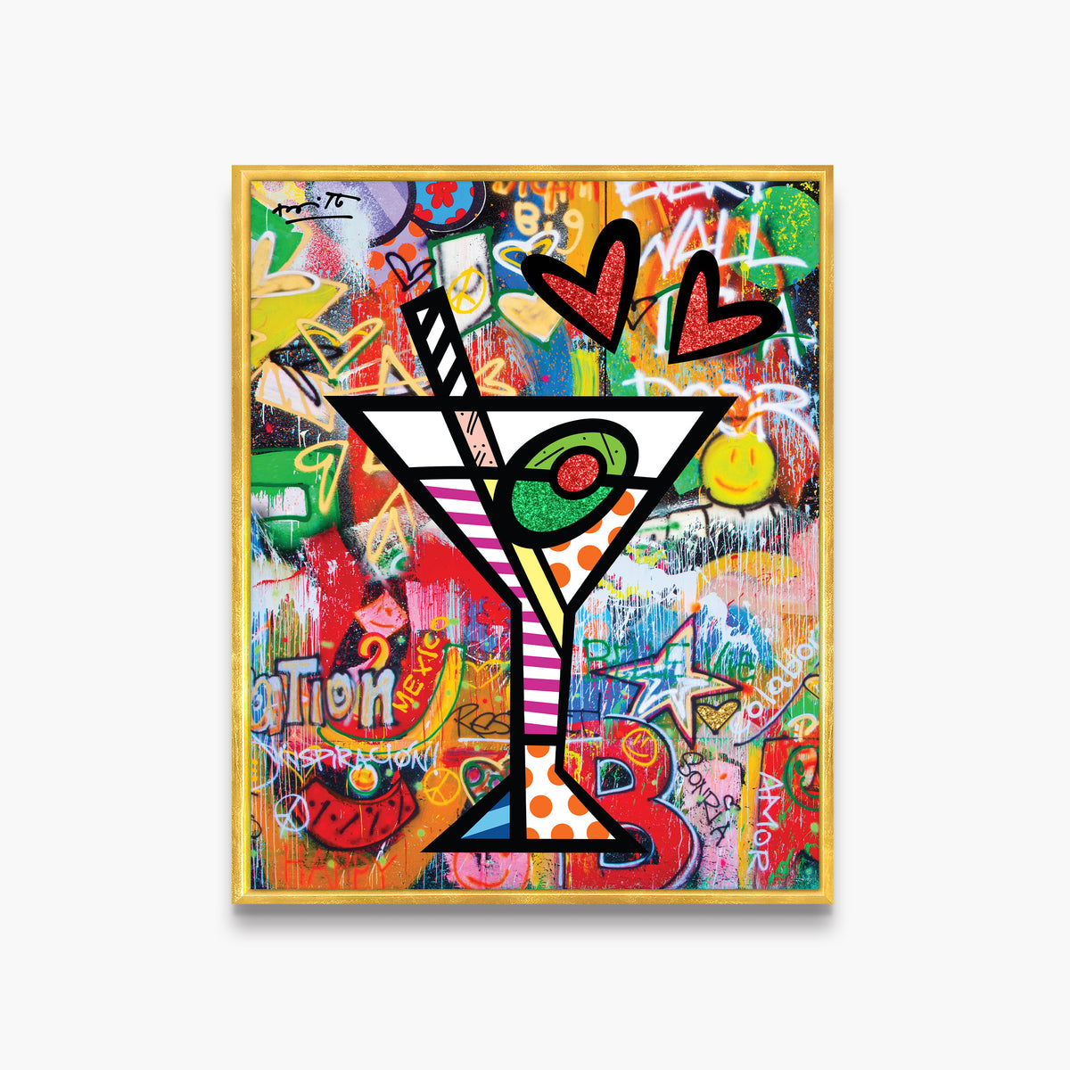 modern pop art happy hour limited edition print  vibrant home decor