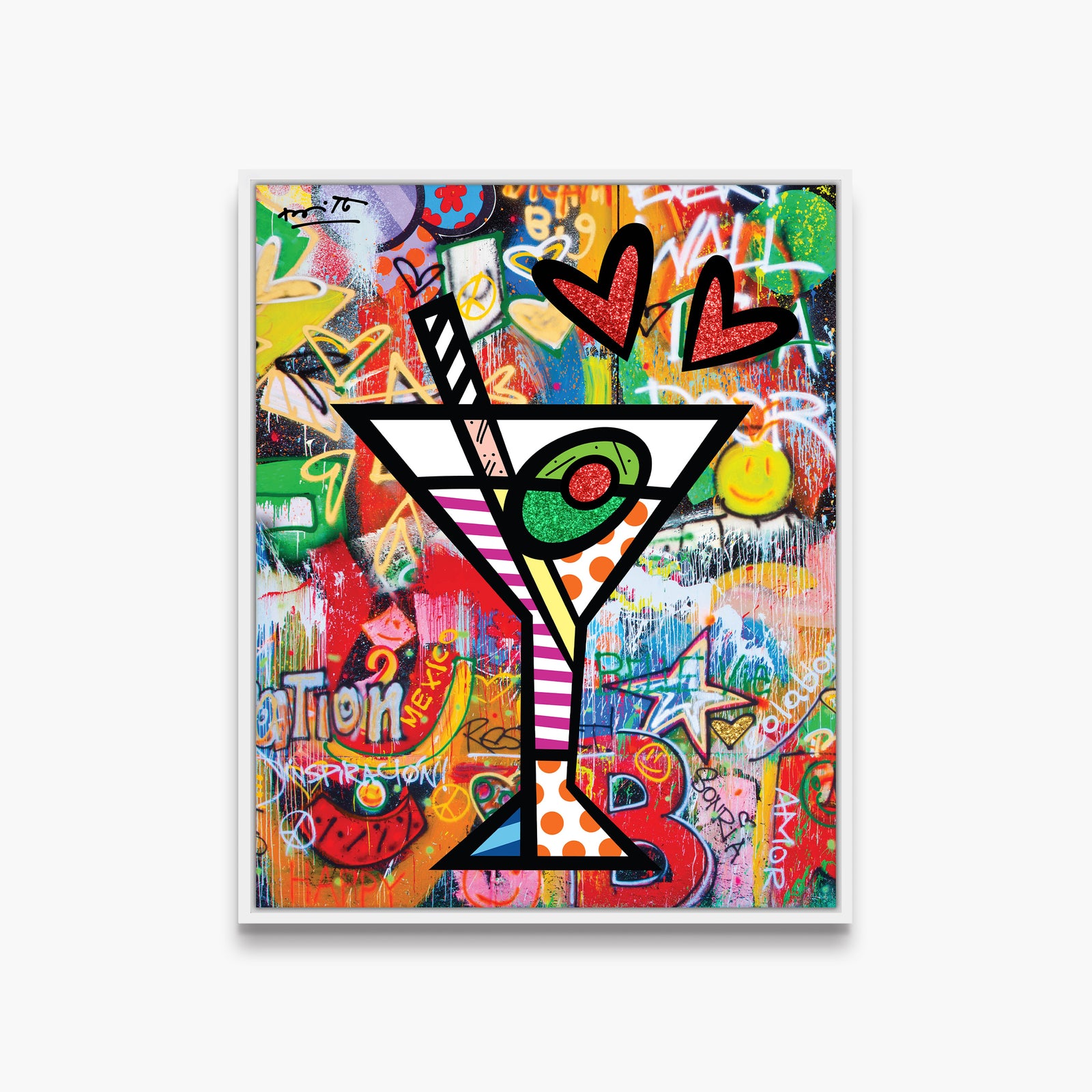 Romero Britto happy hour limited edition print  colorful pop art design