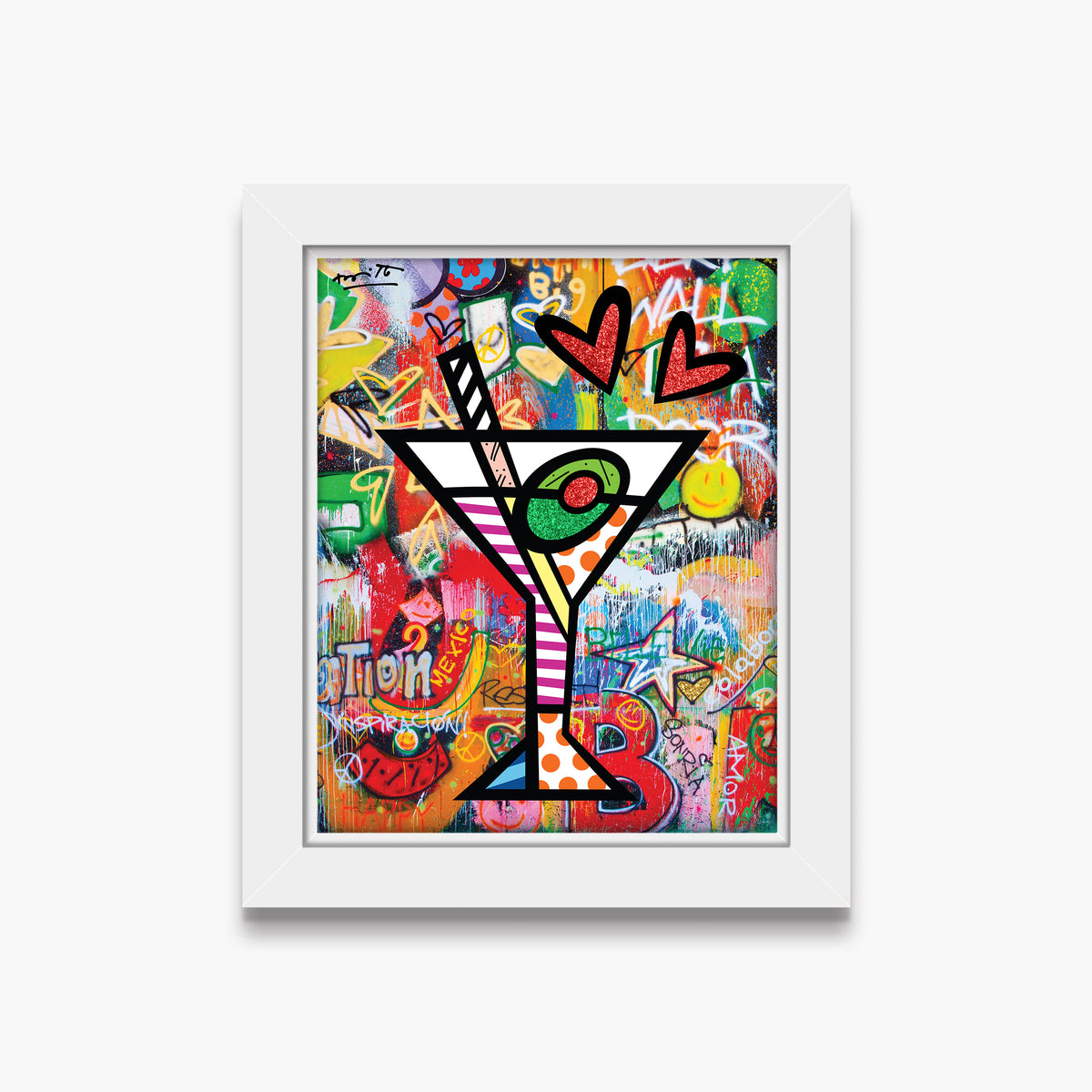 Romero Britto happy hour limited edition print  contemporary pop art piece