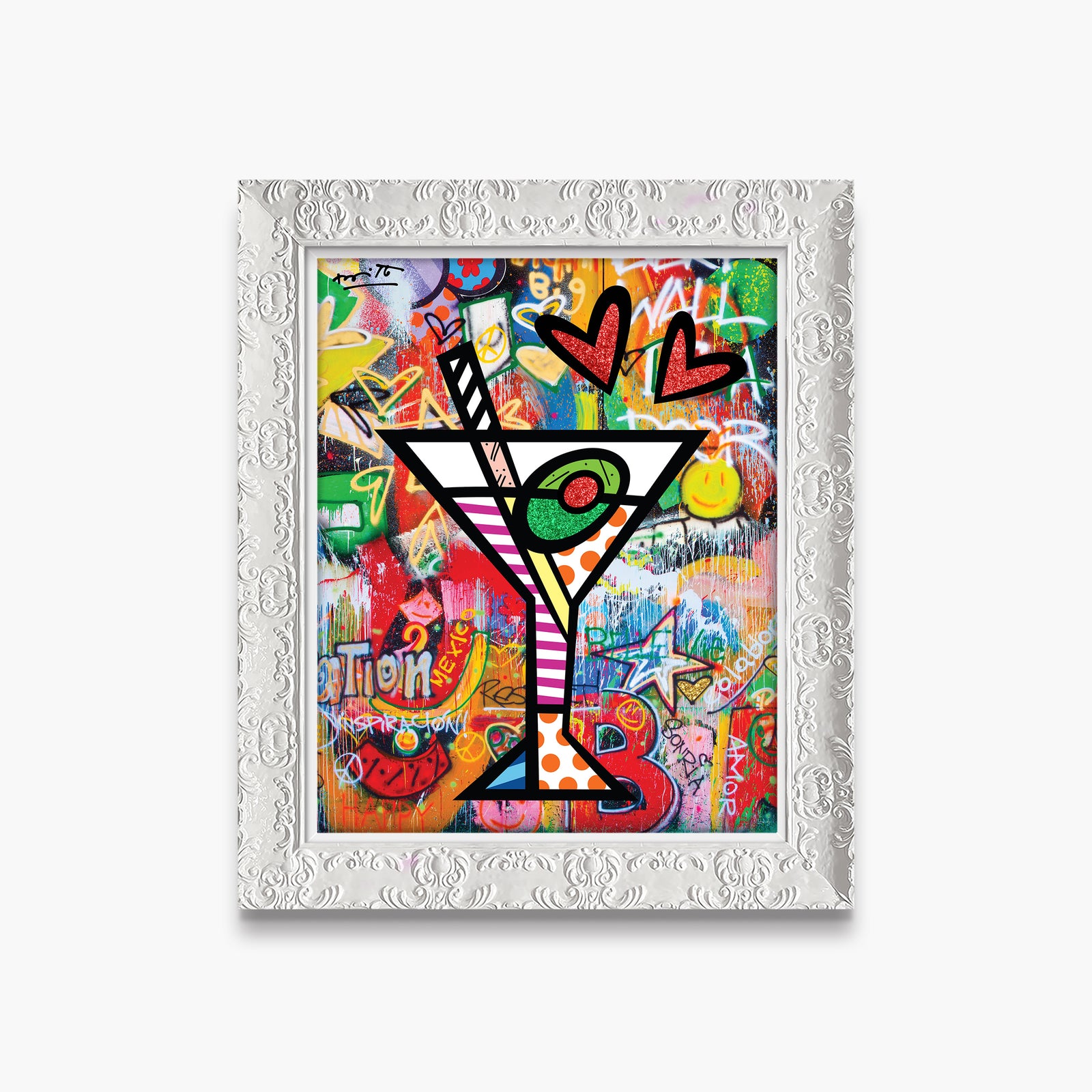 modern pop art happy hour limited edition print  vibrant home decor