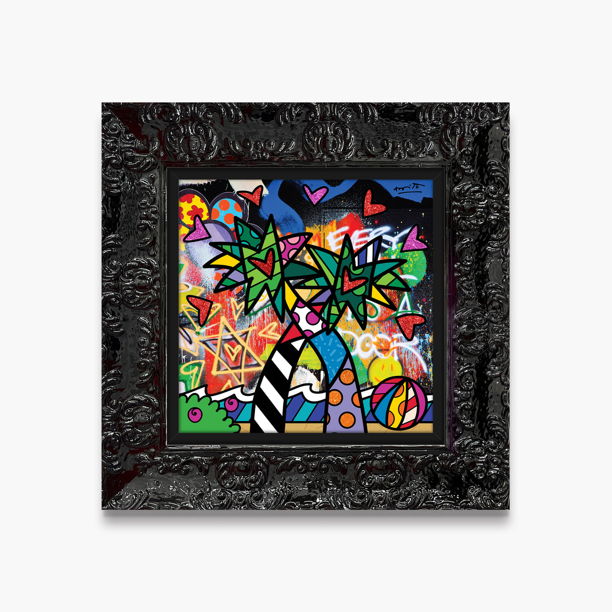 Romero Britto miami vibes limited edition print  contemporary pop art piece