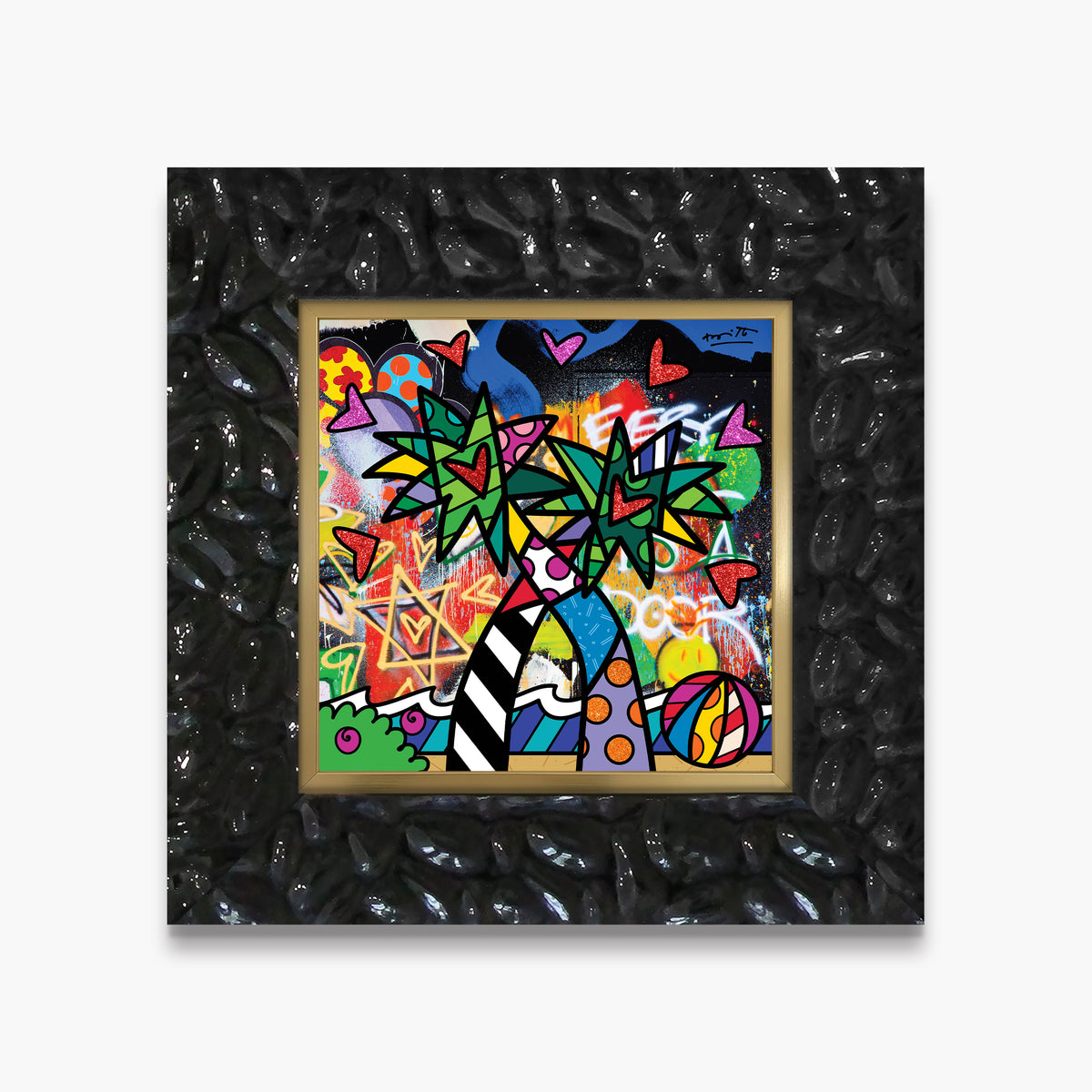 Romero Britto miami vibes limited edition print  colorful pop art design
