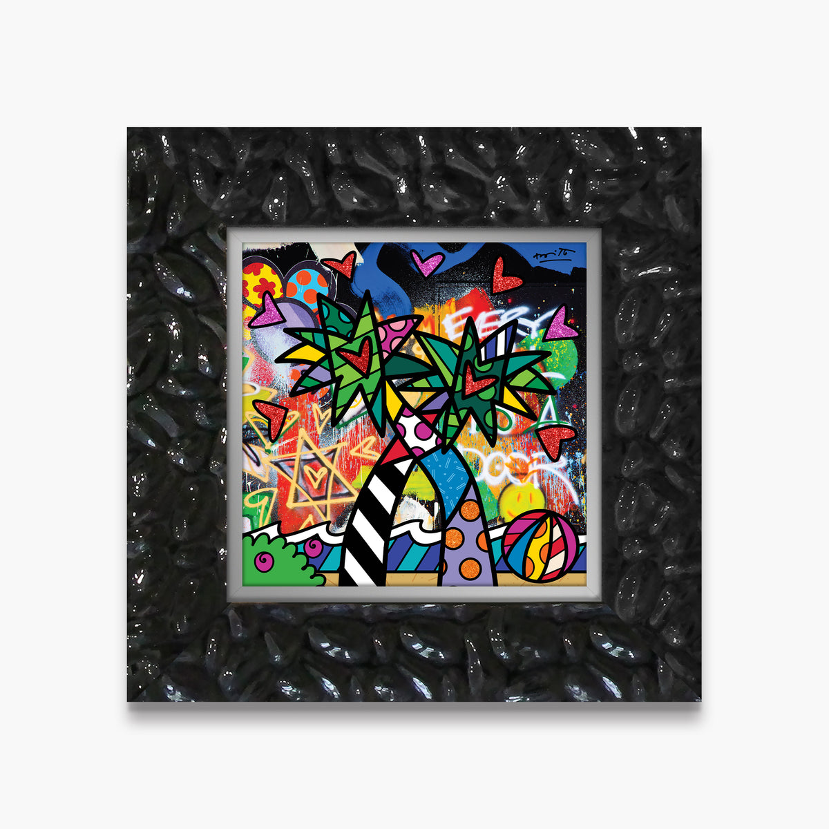 Romero Britto miami vibes limited edition print  contemporary pop art piece