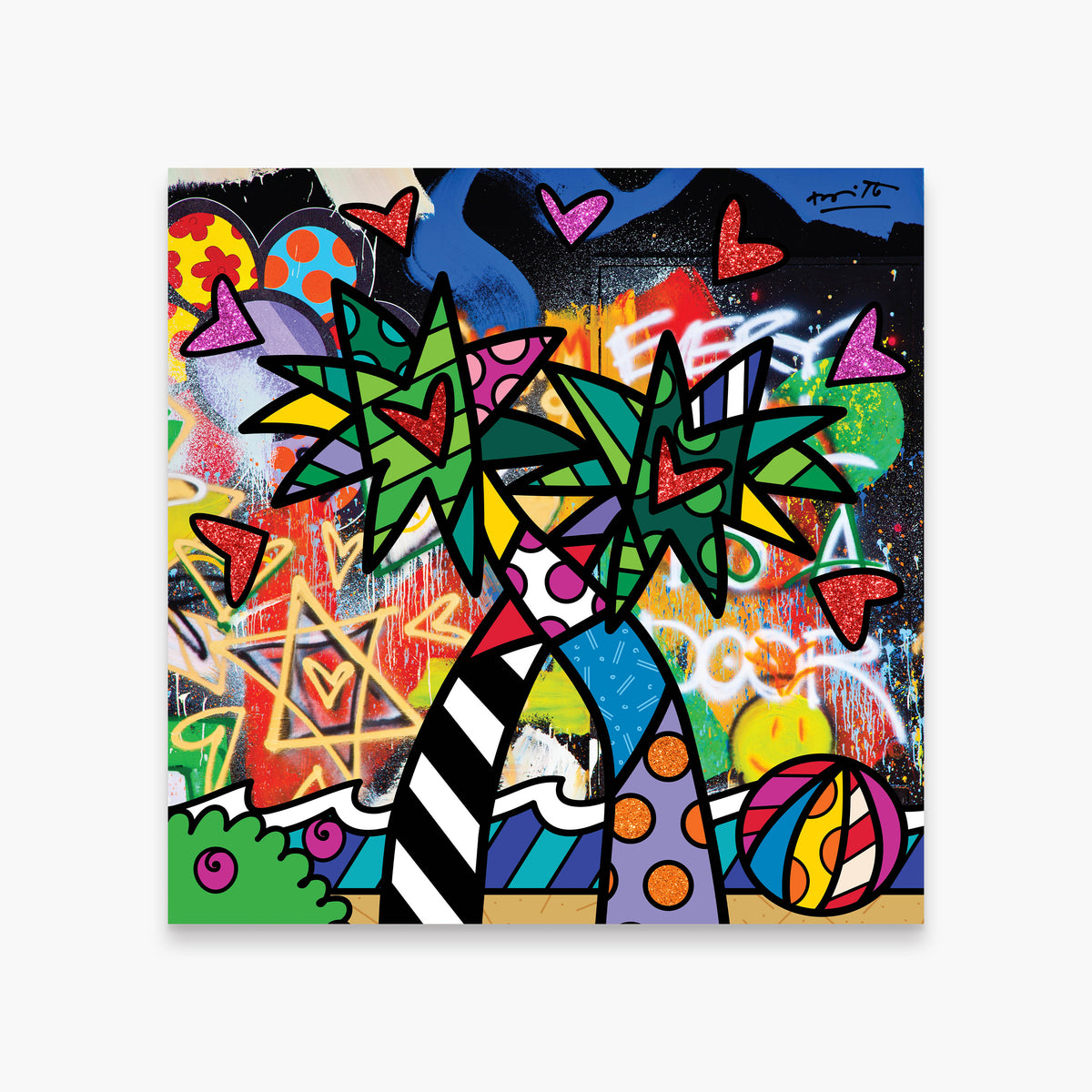 Romero Britto miami vibes limited edition print  colorful pop art design