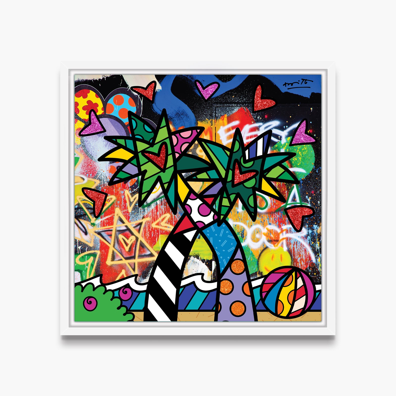 Romero Britto miami vibes limited edition print  colorful pop art design