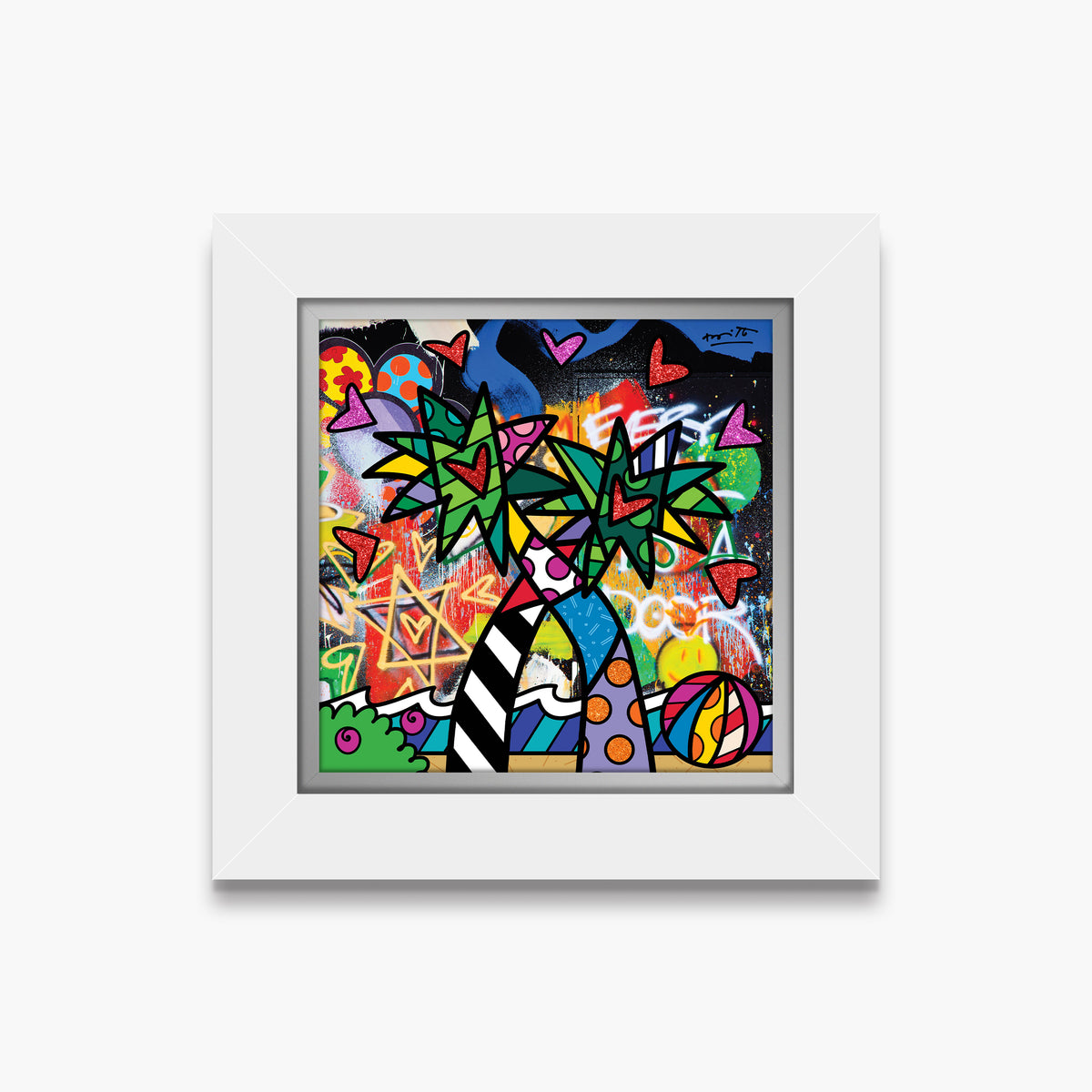 Romero Britto miami vibes limited edition print  contemporary pop art piece