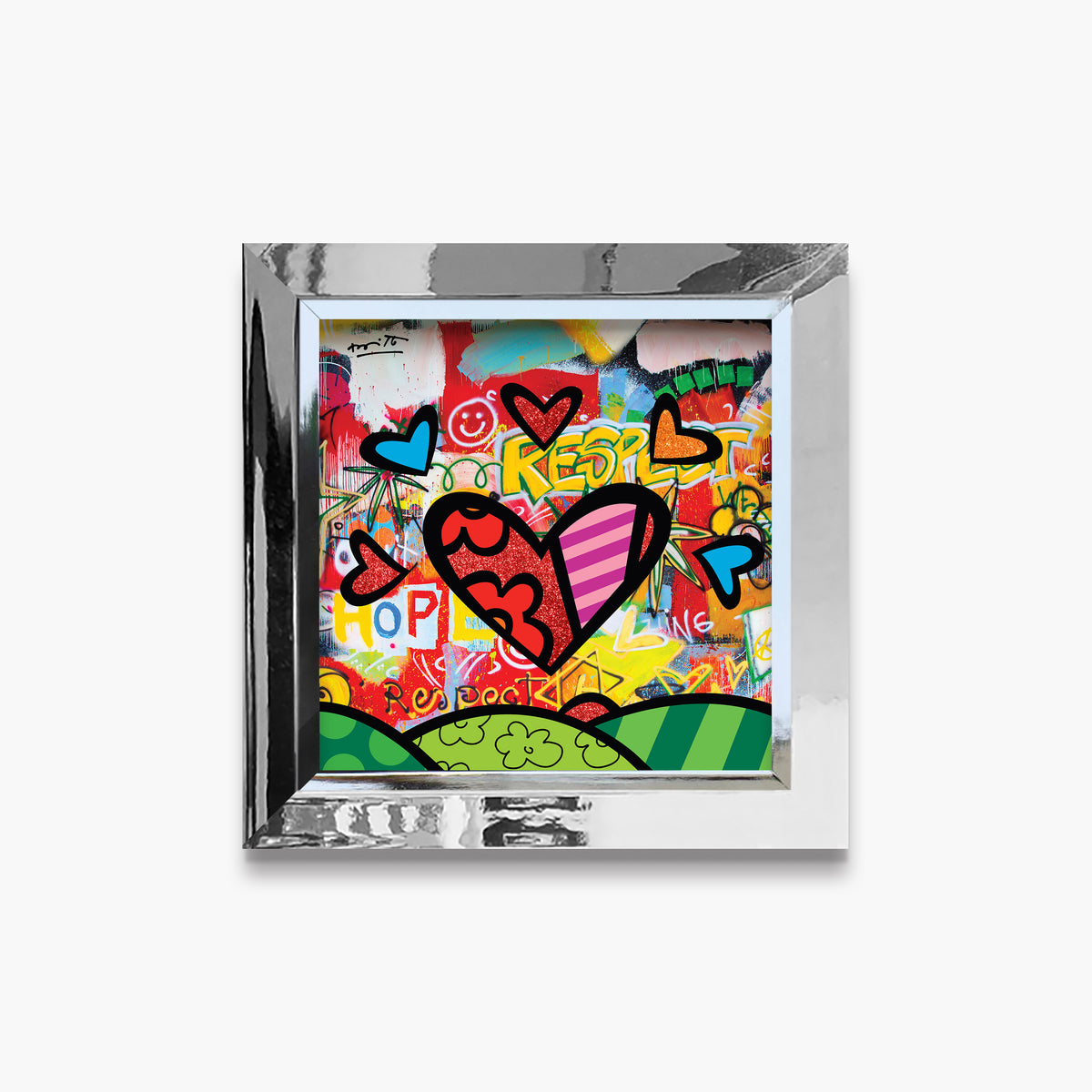 Romero Britto love for life limited edition  contemporary pop art piece