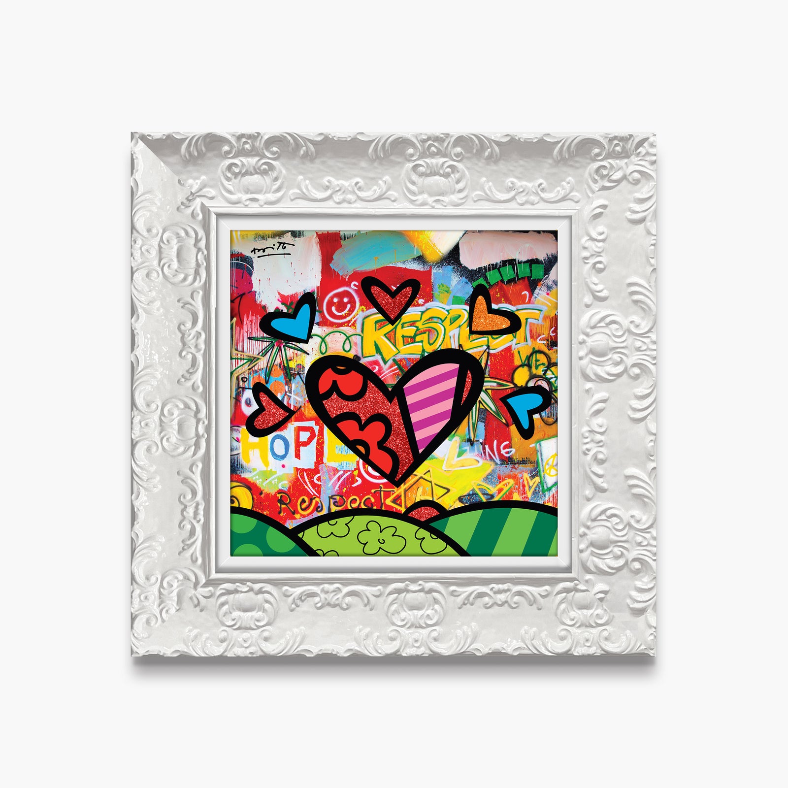 Romero Britto love for life limited edition  contemporary pop art piece