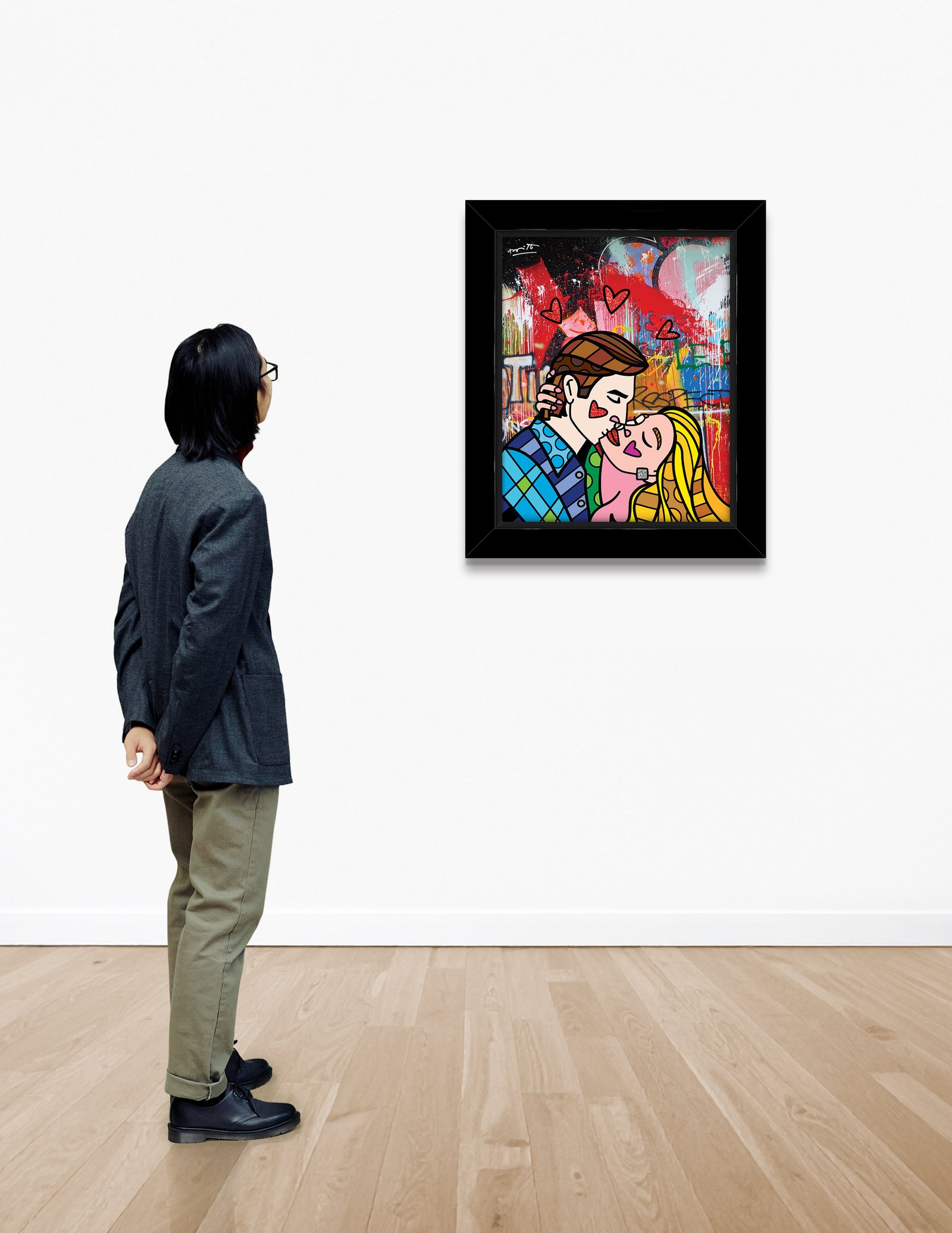 Romero Britto romance limited edition print  colorful pop art design