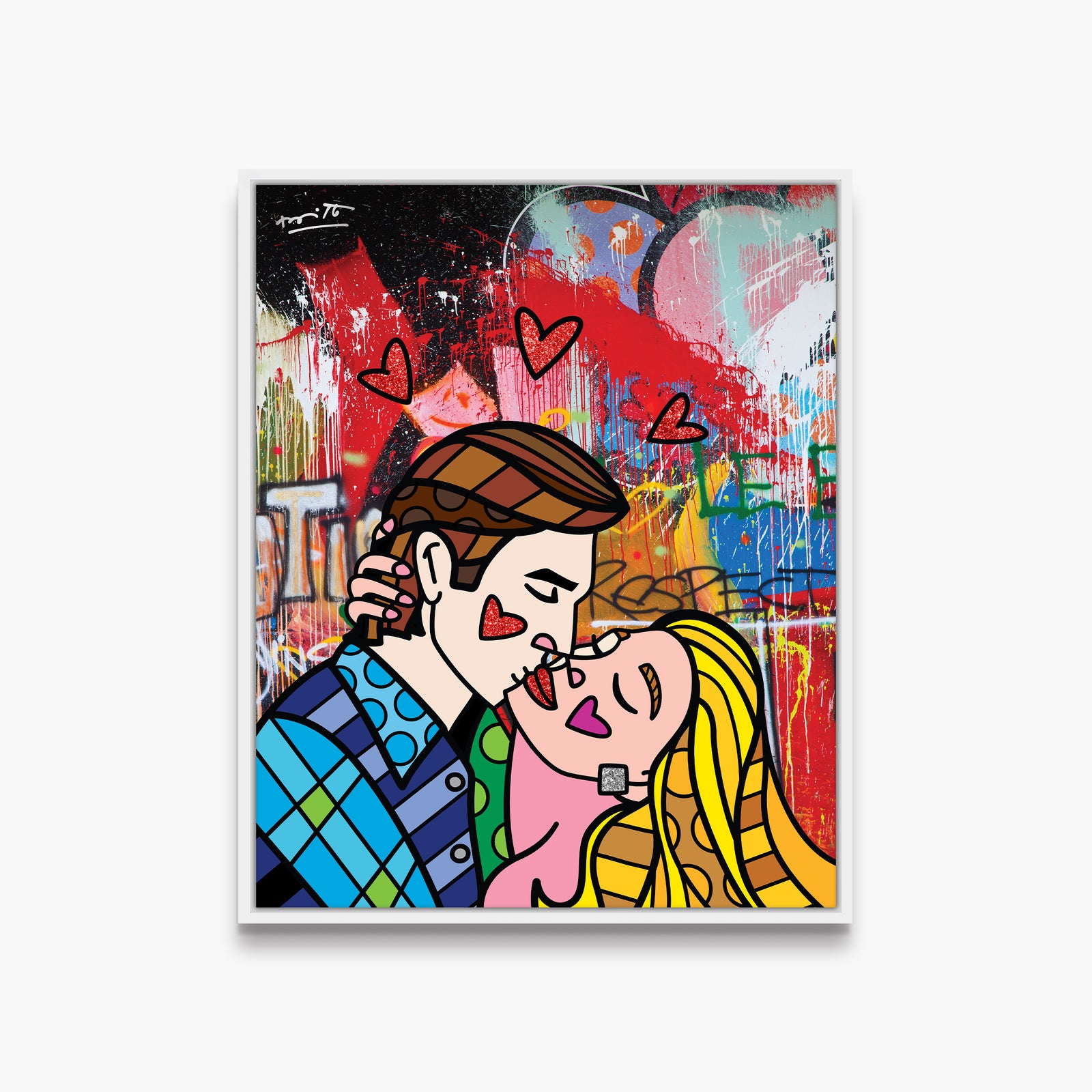 Romero Britto romance limited edition print  colorful pop art design