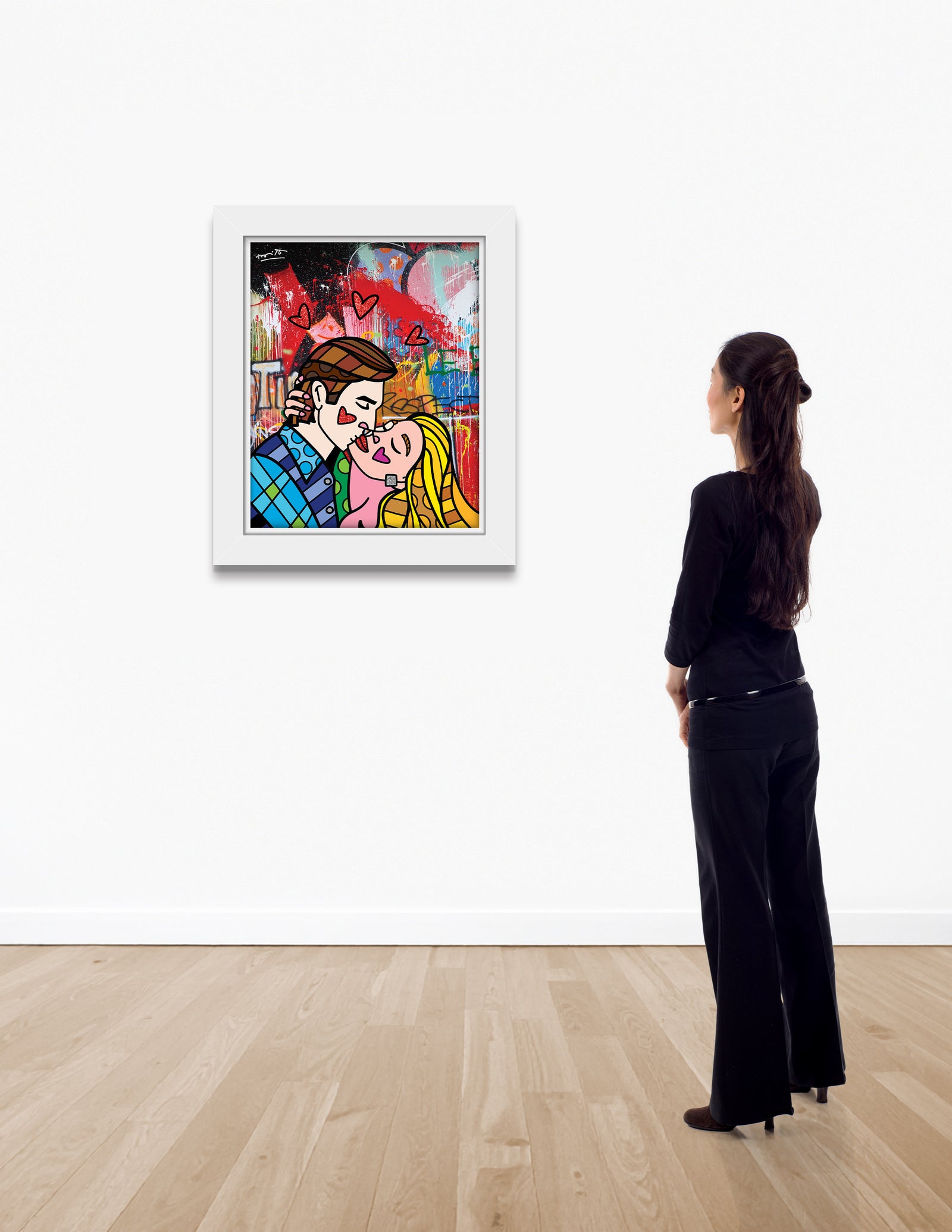 modern pop art romance limited edition print  vibrant home decor