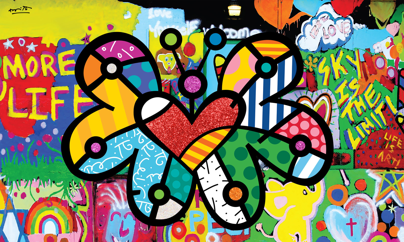 Romero Britto fly high limited edition print  colorful pop art design