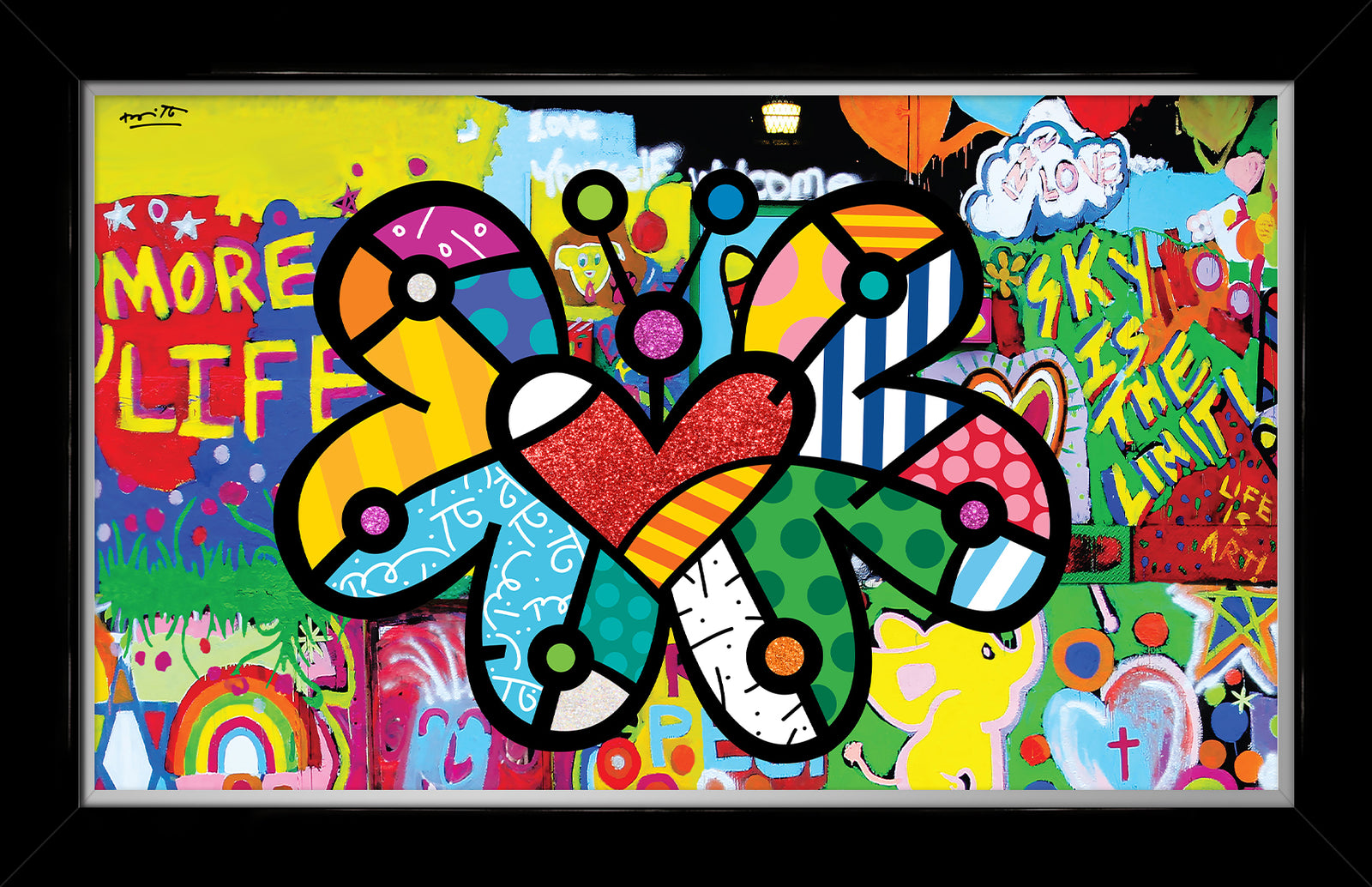Romero Britto fly high limited edition print  colorful pop art design