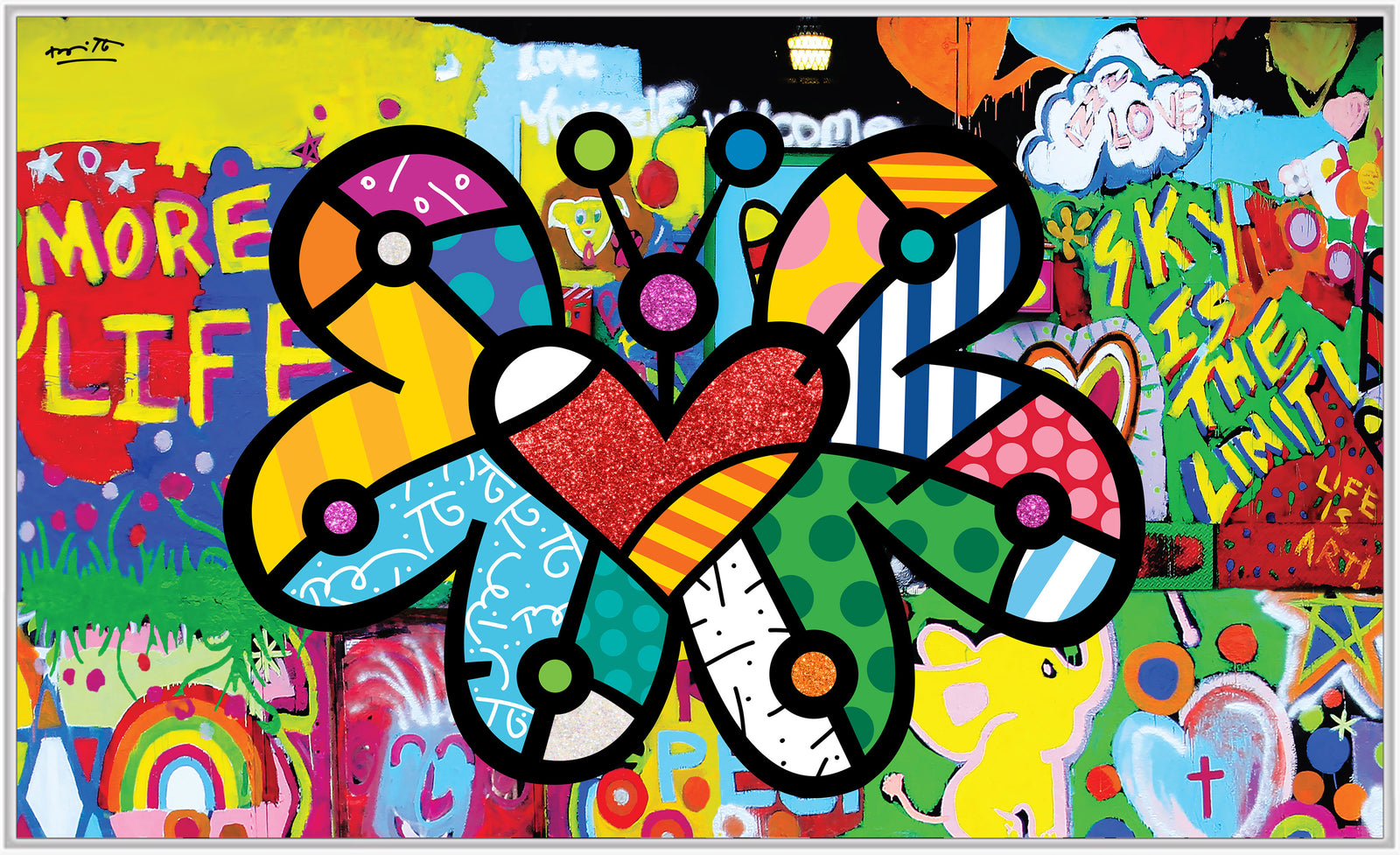Romero Britto fly high limited edition print  contemporary pop art piece