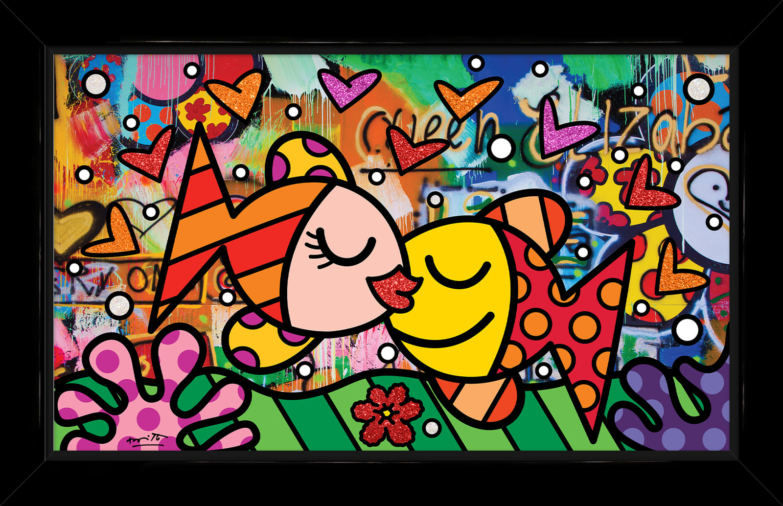 Romero Britto unforgettable limited edition print  contemporary pop art piece