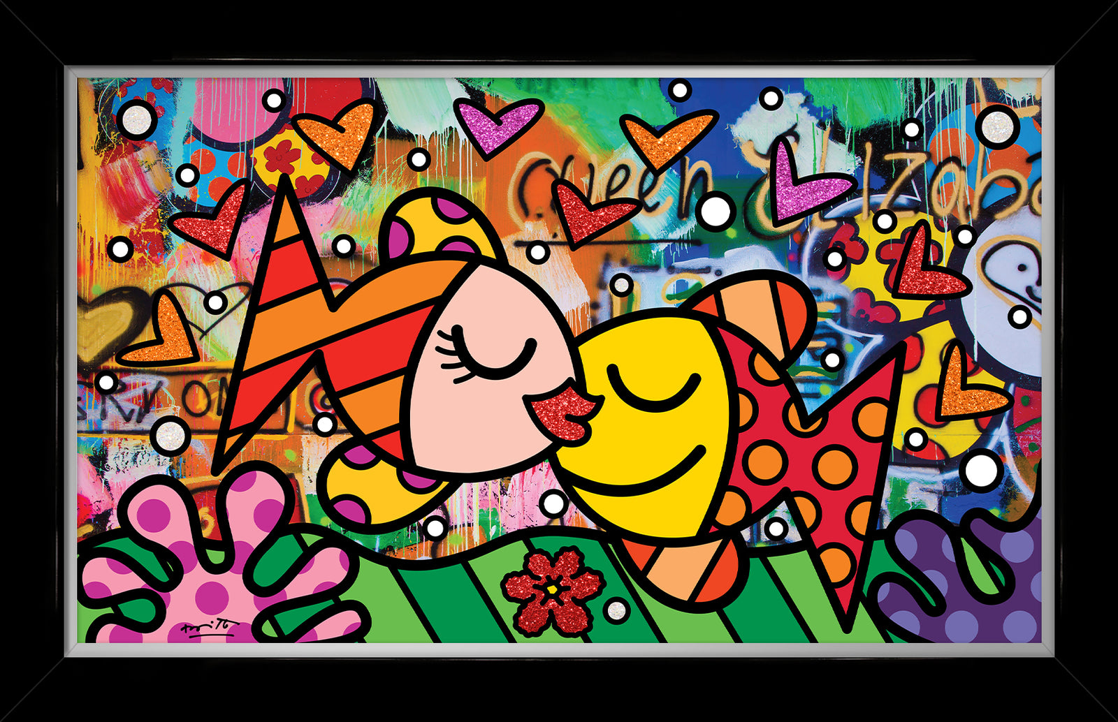 Romero Britto unforgettable limited edition print  colorful pop art design