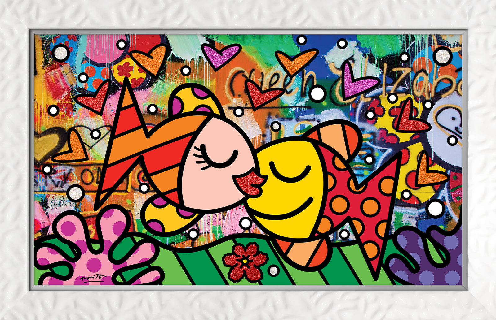 Romero Britto unforgettable limited edition print  contemporary pop art piece