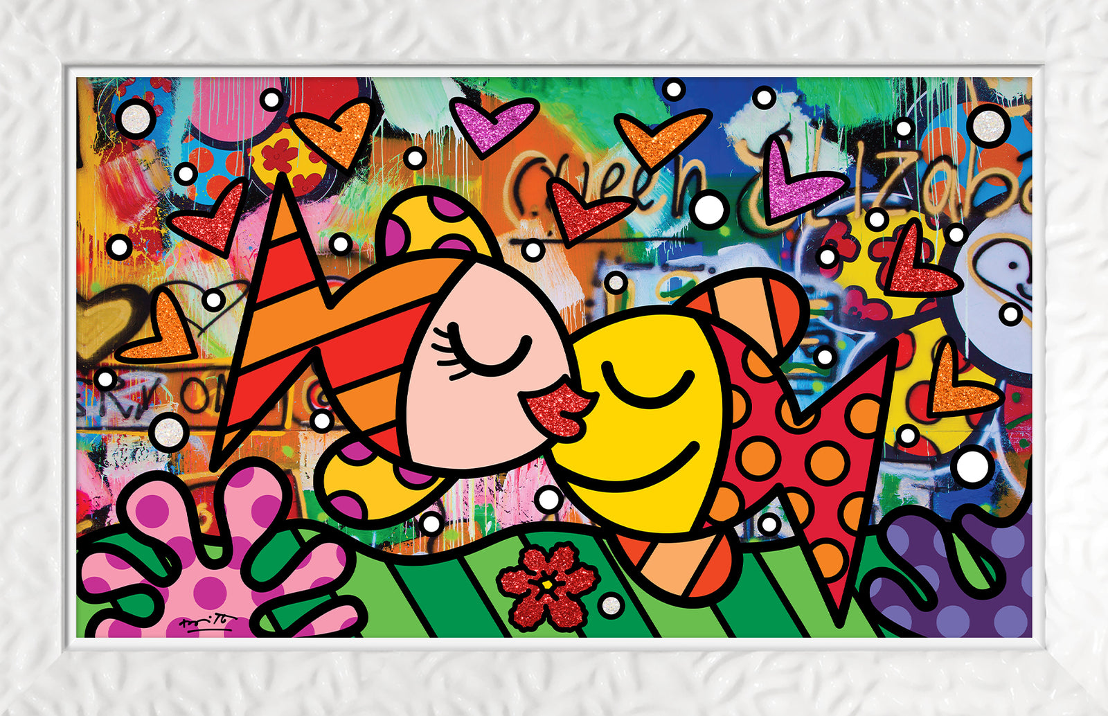 Romero Britto unforgettable limited edition print  colorful pop art design