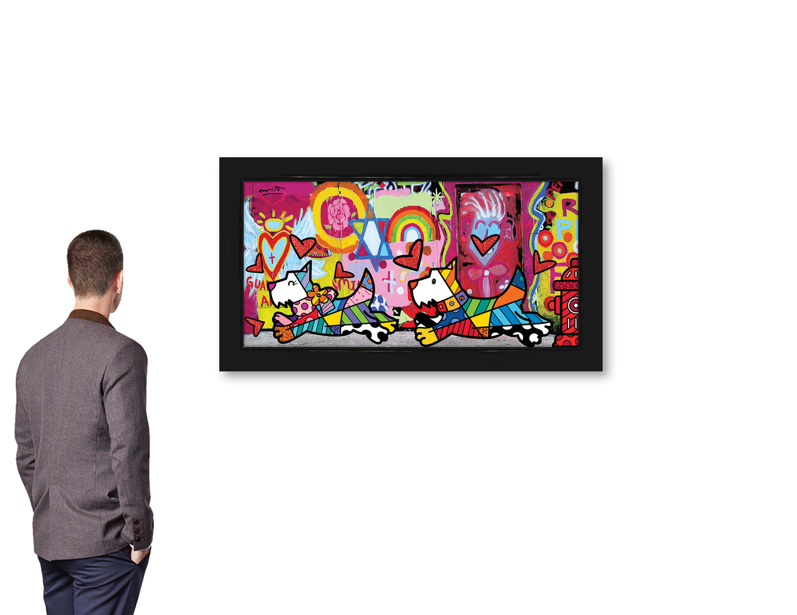 Romero Britto catch me if you can  colorful pop art design