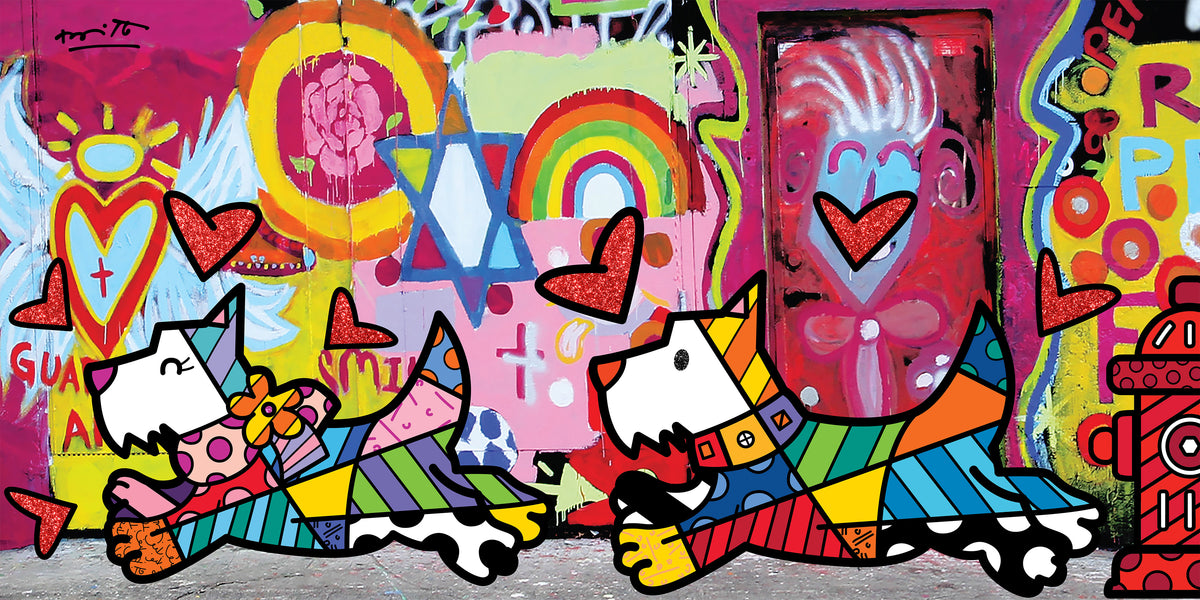 Romero Britto catch me if you can  colorful pop art design