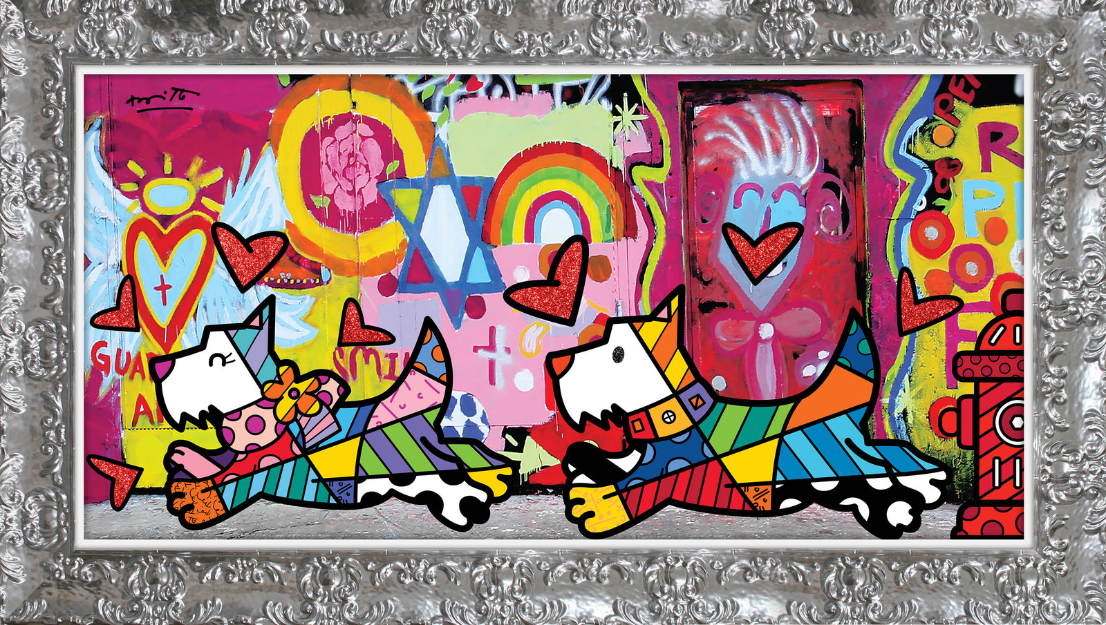 Romero Britto catch me if you can  colorful pop art design