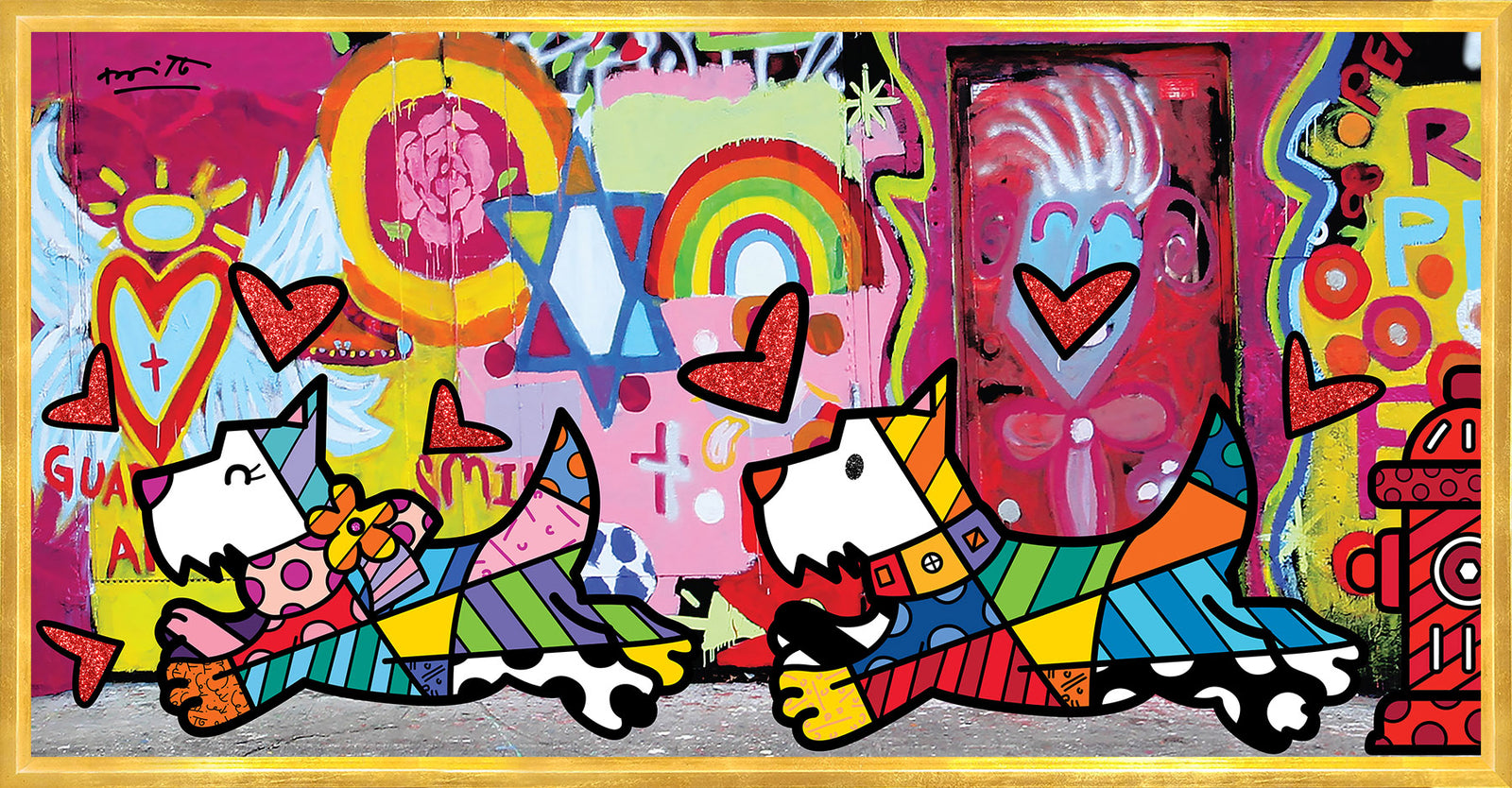 Romero Britto catch me if you can  colorful pop art design