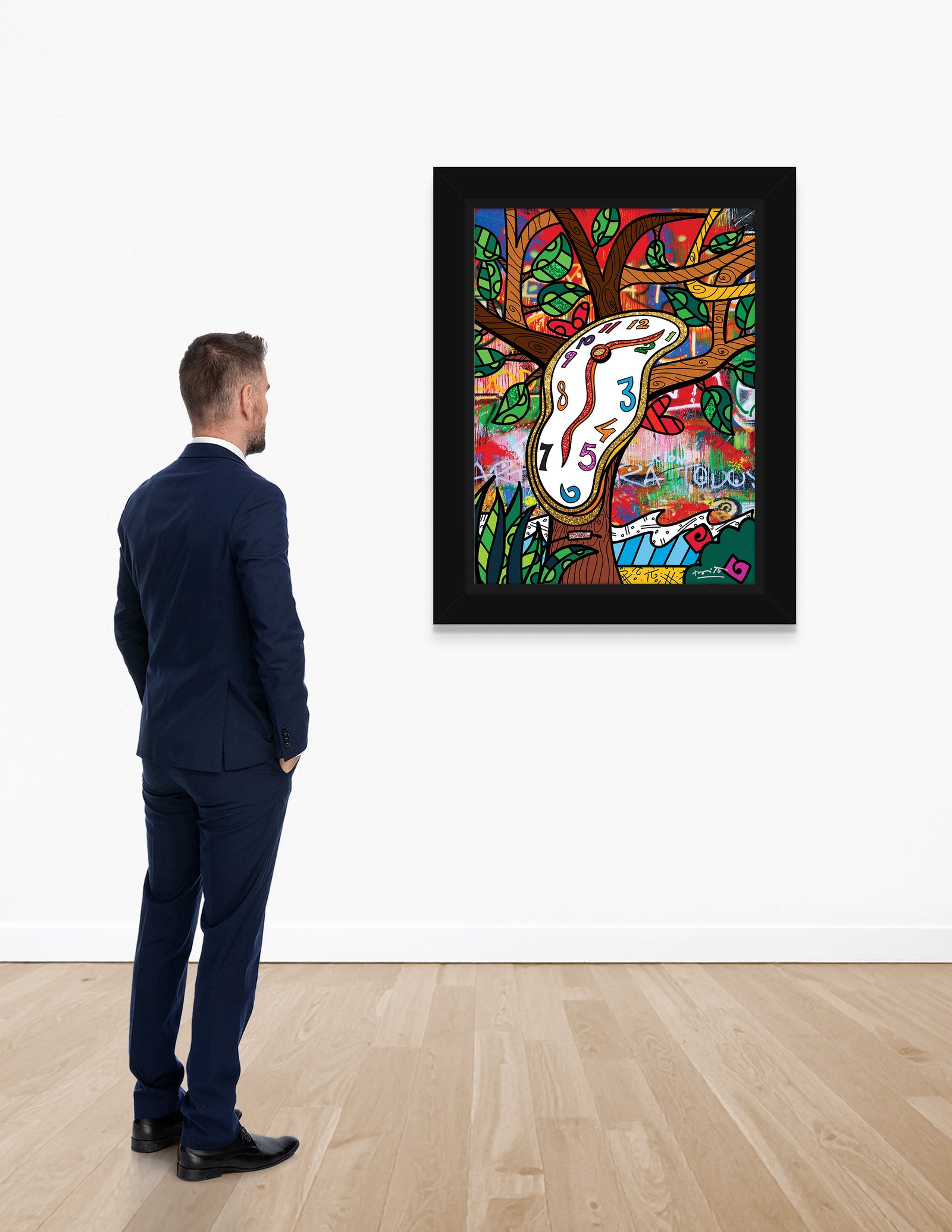 Romero Britto time is relative limited edition  colorful pop art design