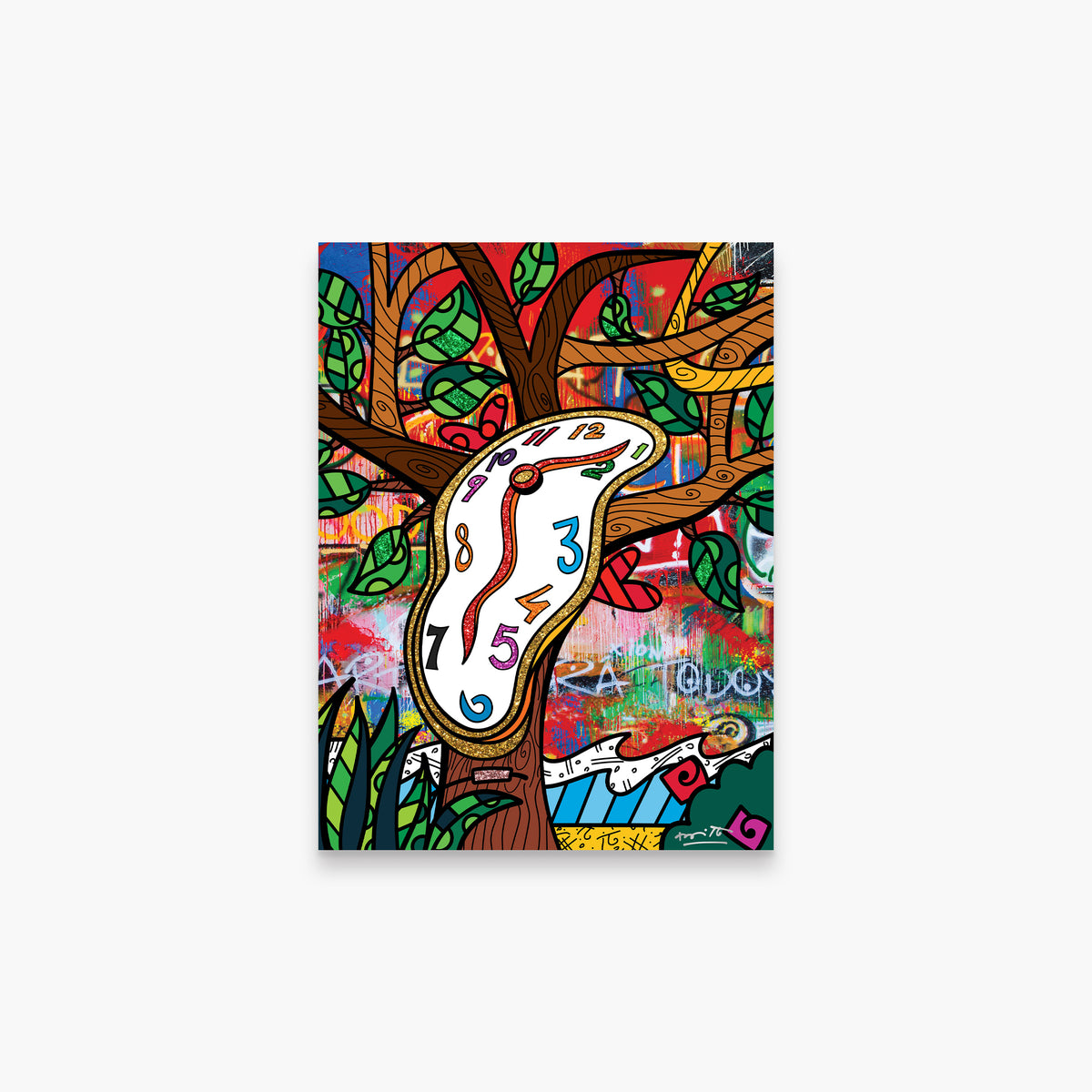 Romero Britto time is relative limited edition  colorful pop art design