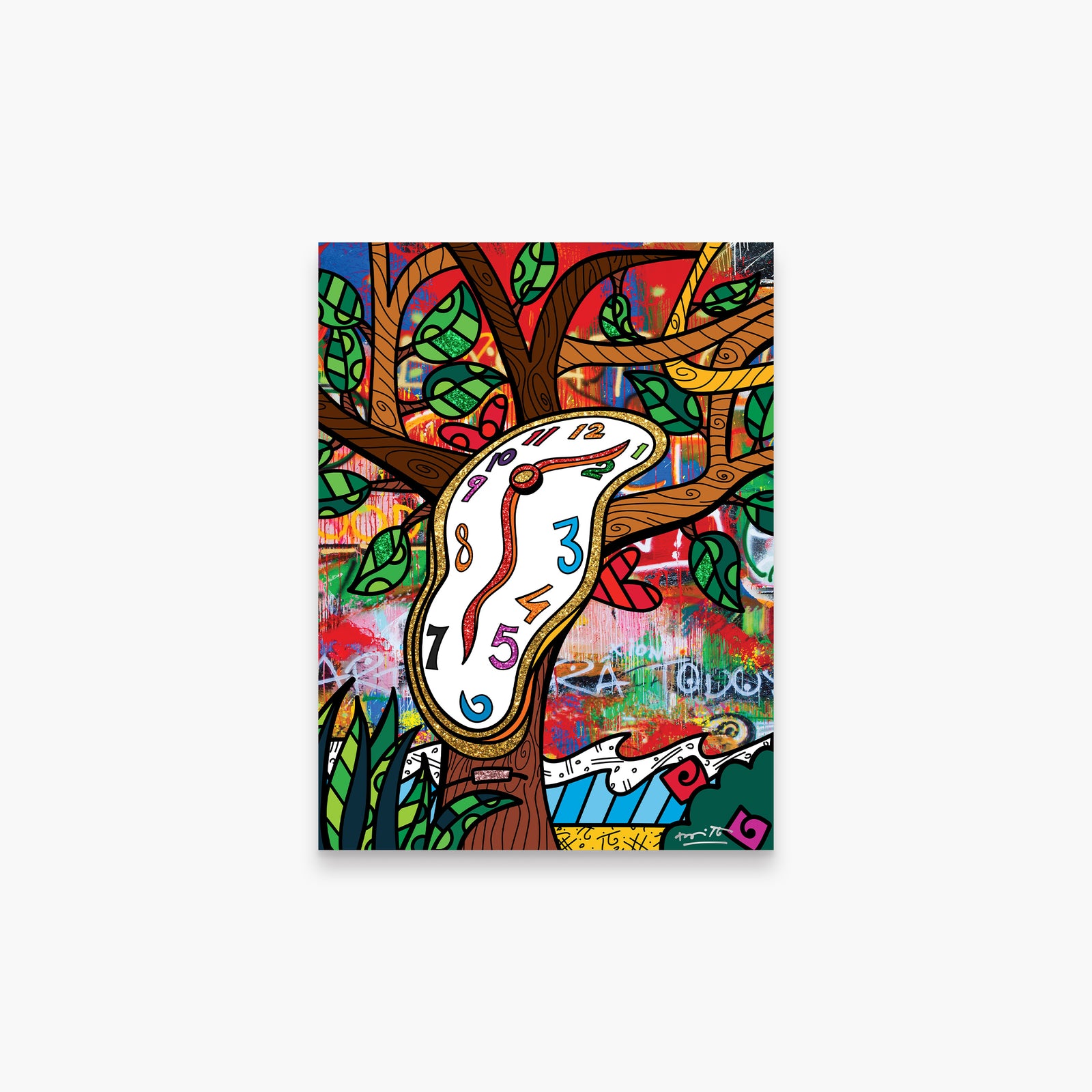 Romero Britto time is relative limited edition  colorful pop art design