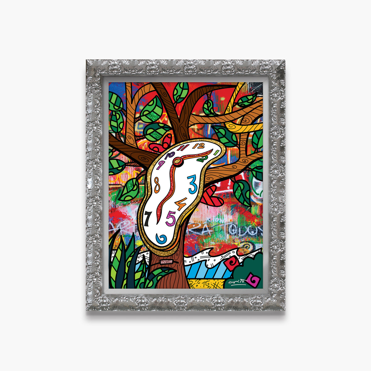 Romero Britto time is relative limited edition  contemporary pop art piece