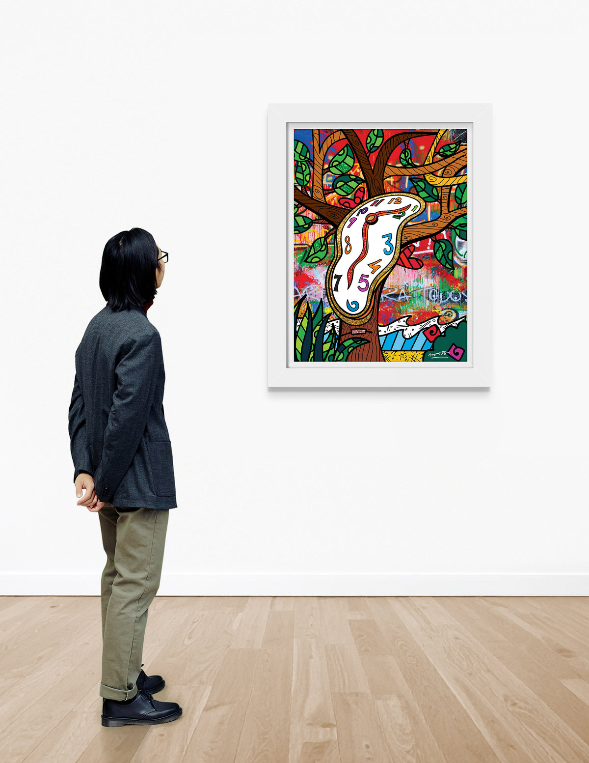 modern pop art time is relative limited edition  vibrant home decor