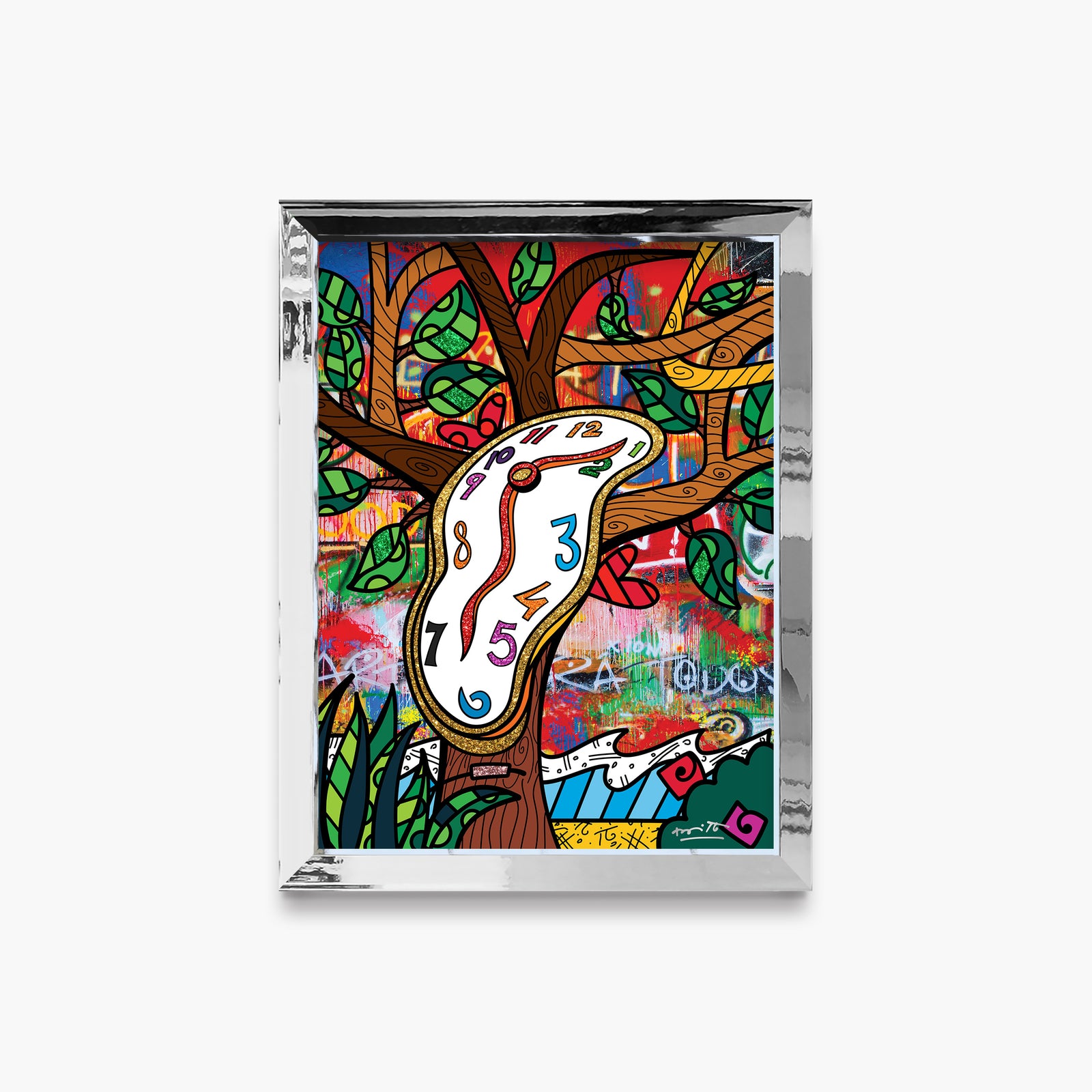 modern pop art time is relative limited edition  vibrant home decor