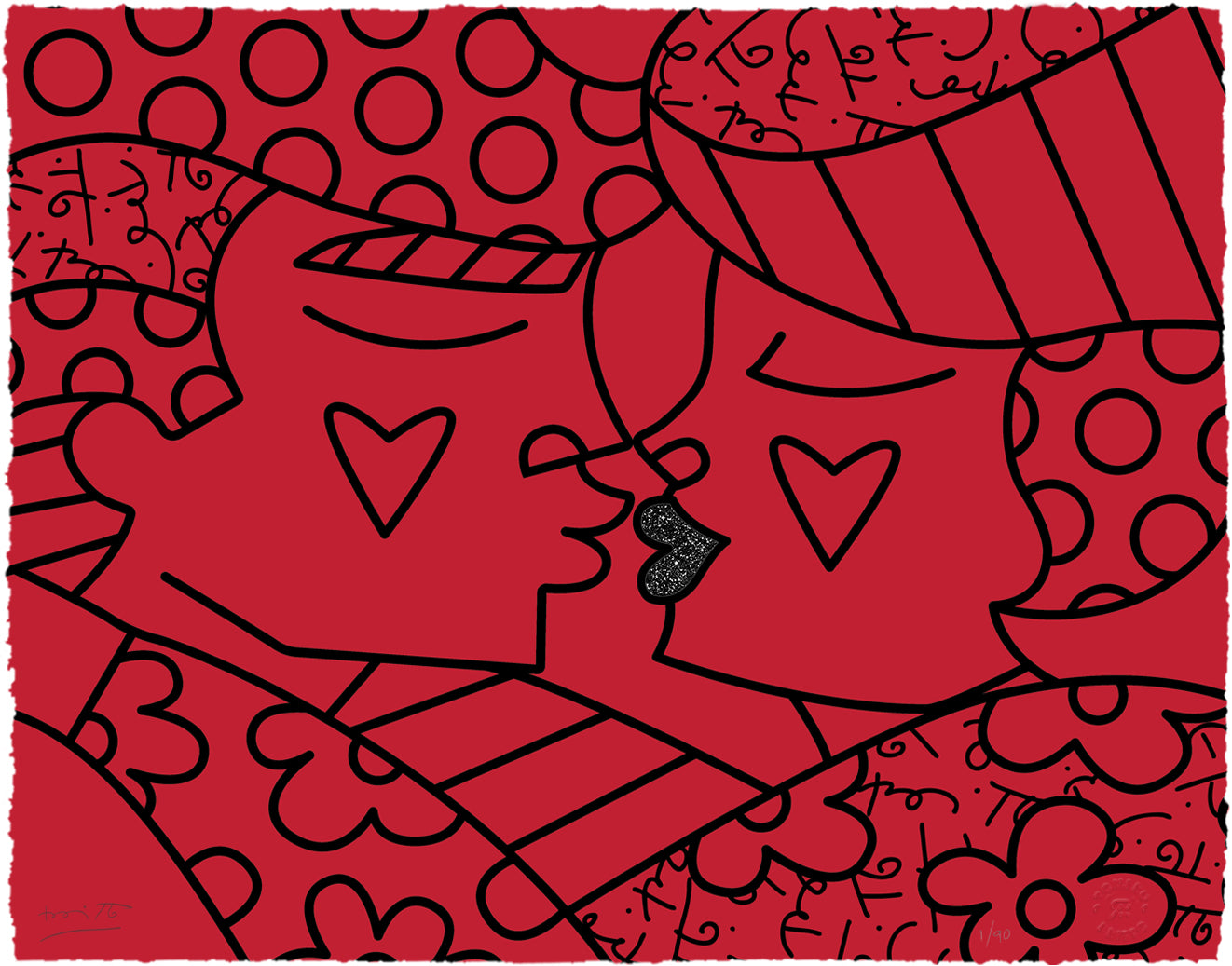 Romero Britto eternal limited edition print  colorful pop art design