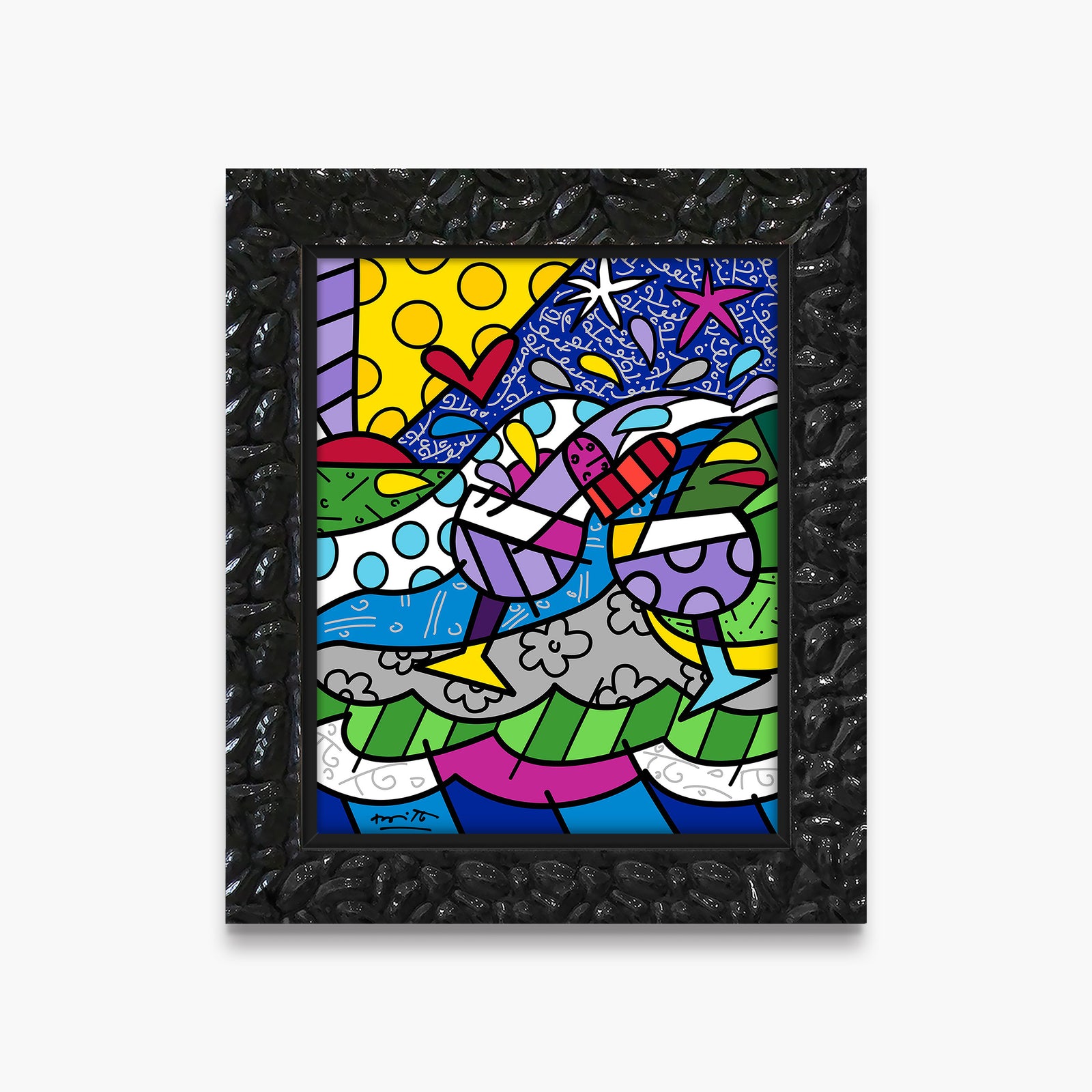 Romero Britto wine country purple limited edition  colorful pop art design