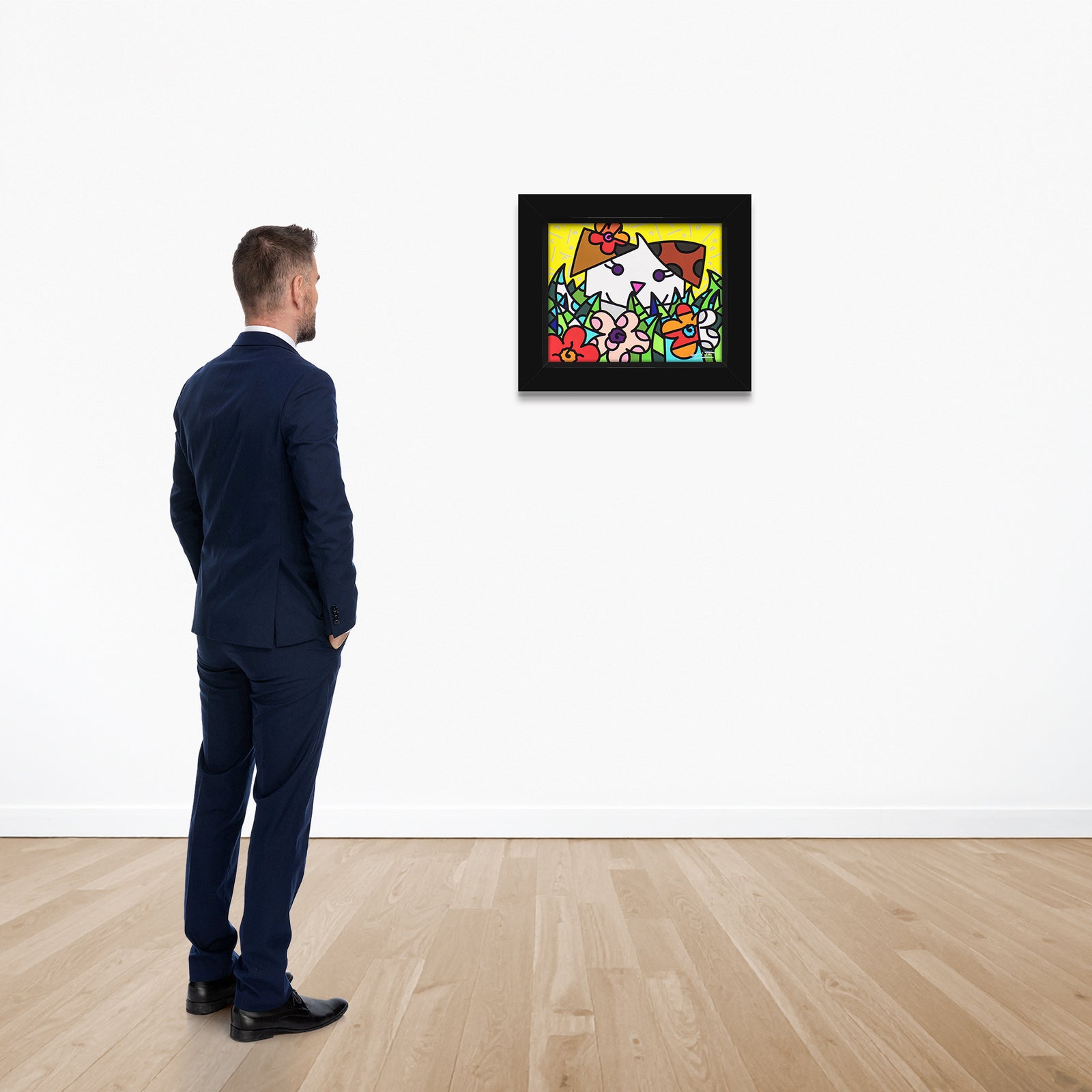 spring puppy limited edition print  colorful decorative collectible gift idea