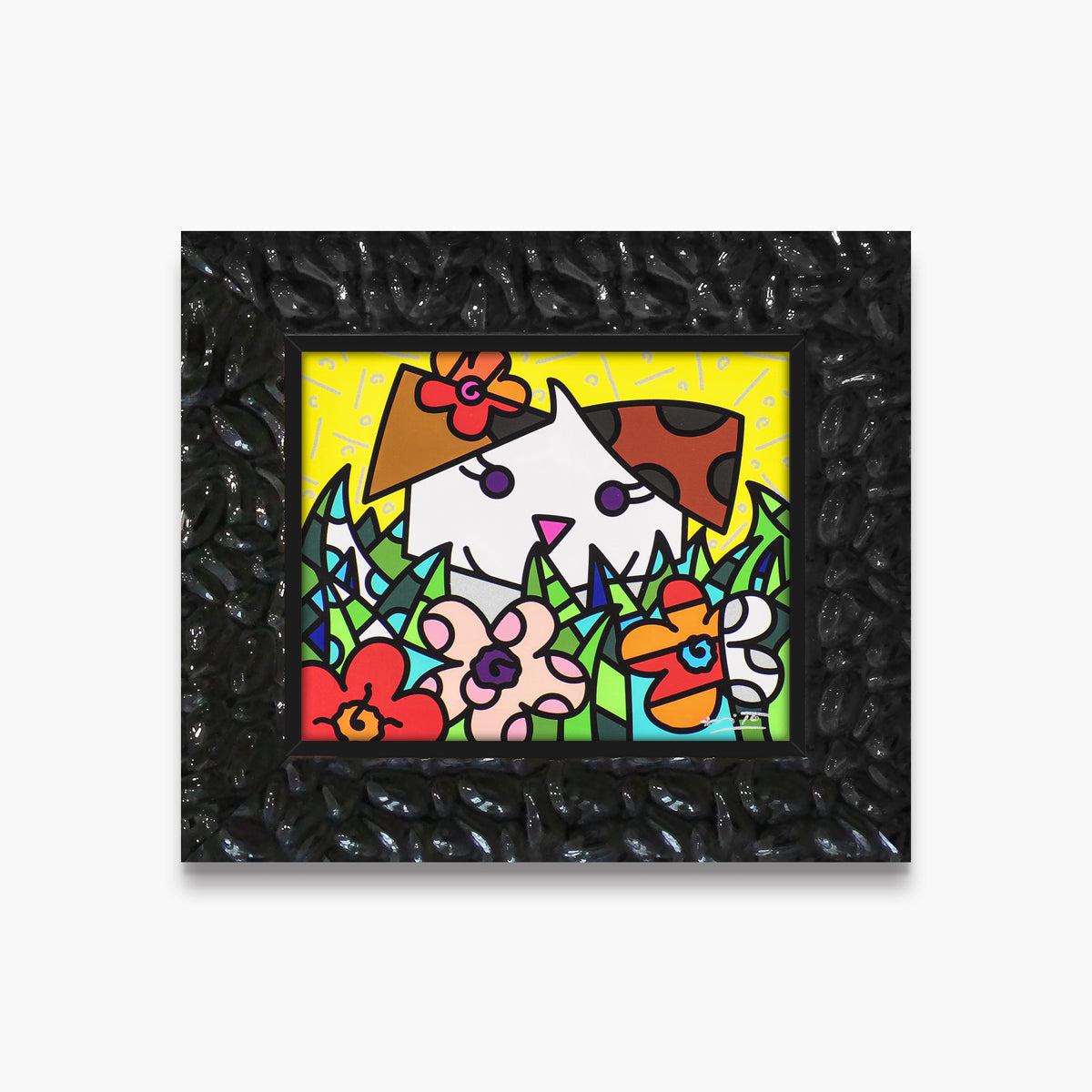 spring puppy limited edition print  colorful decorative collectible gift idea