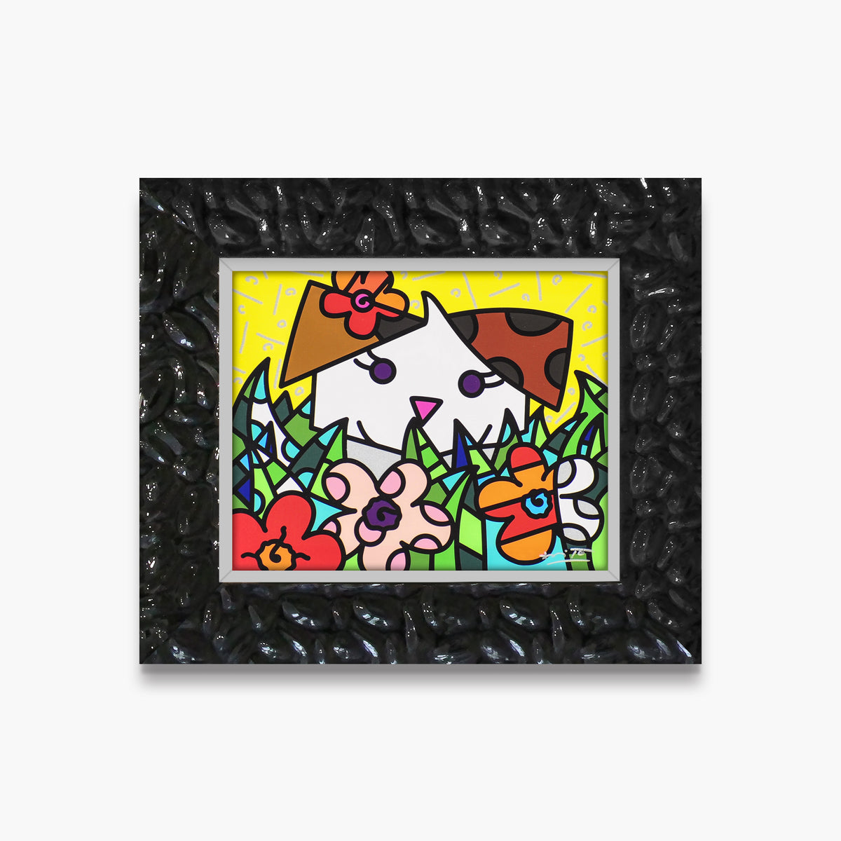 modern pop art spring puppy limited edition print  vibrant home decor