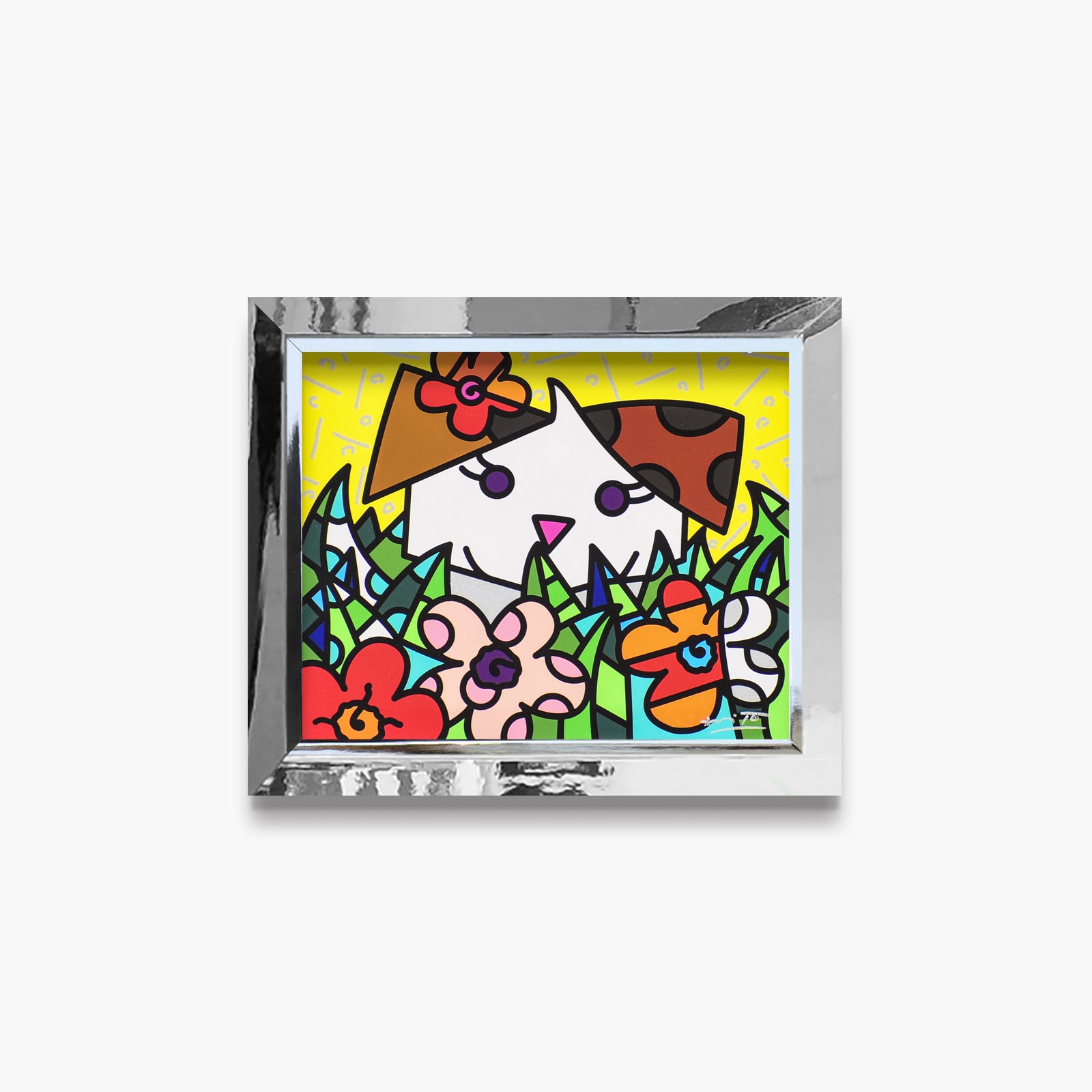spring puppy limited edition print  colorful decorative collectible gift idea