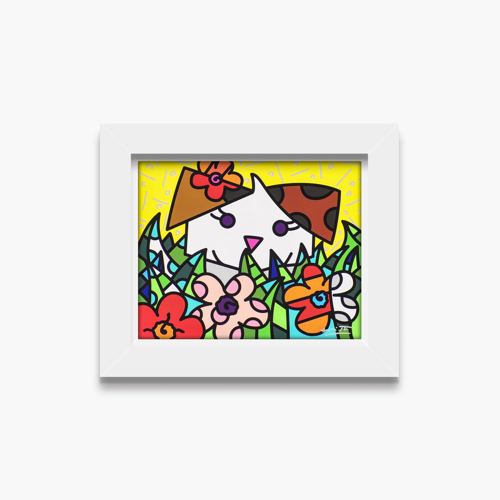 spring puppy limited edition print  colorful decorative collectible gift idea