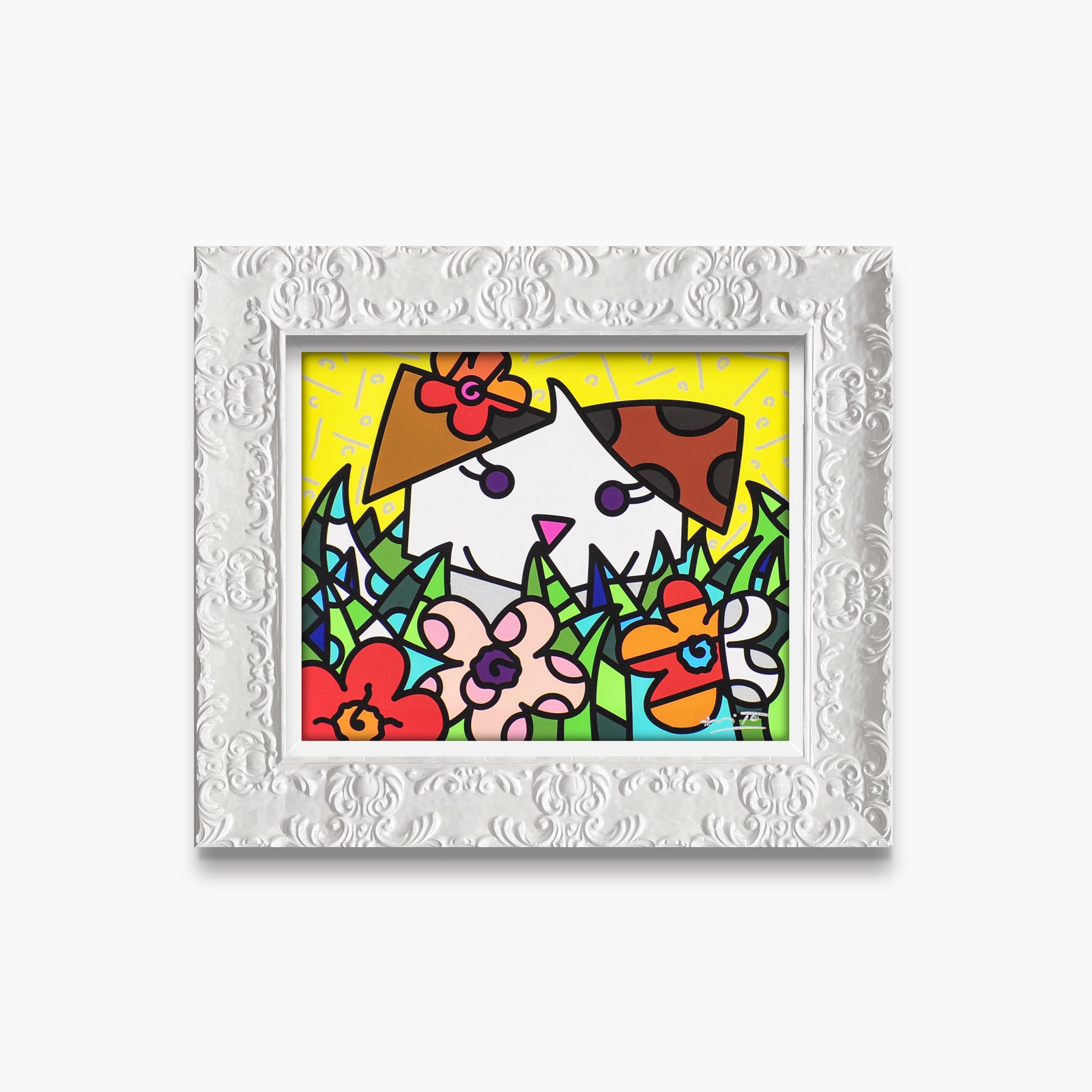 modern pop art spring puppy limited edition print  vibrant home decor