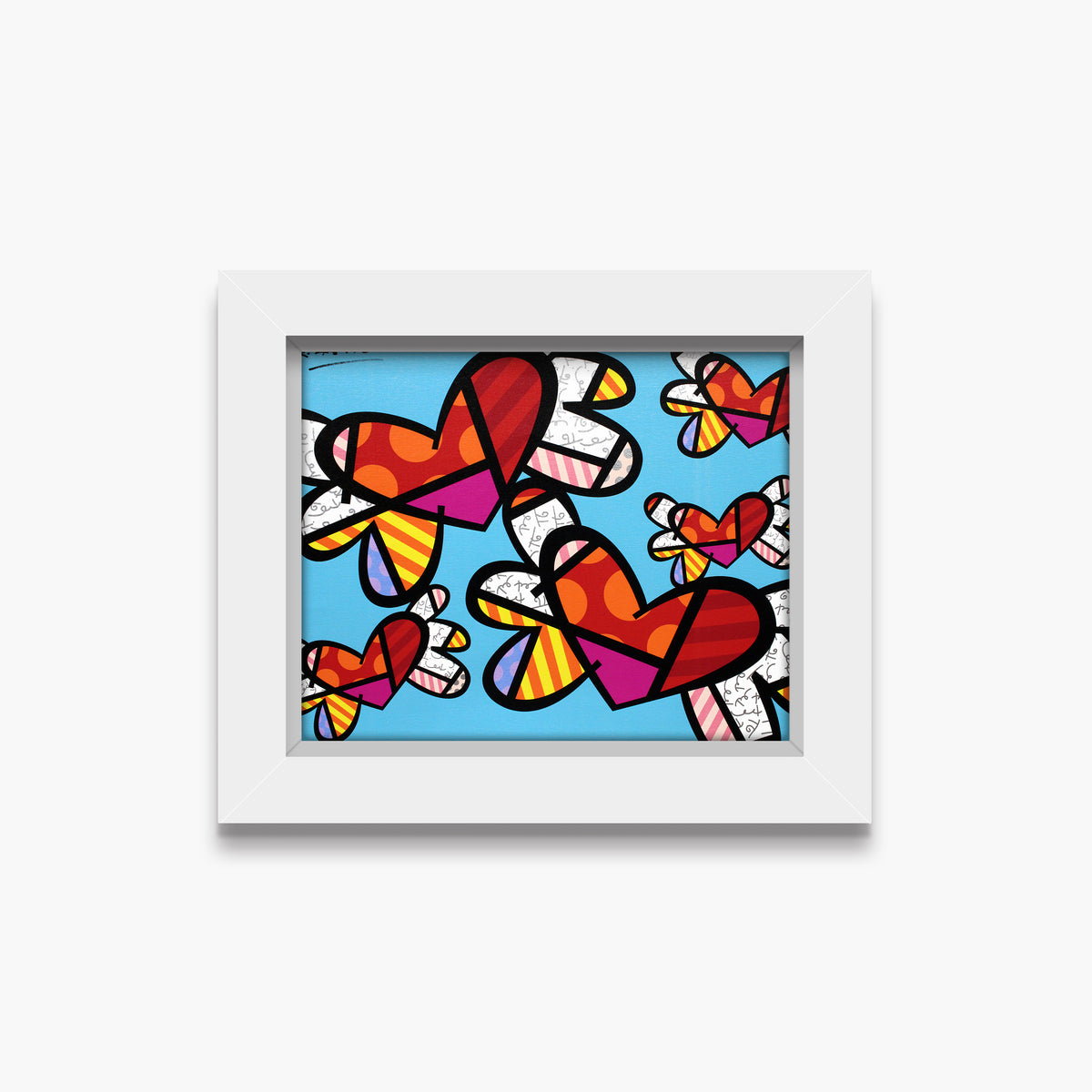 Romero Britto love is in the air  contemporary pop art piece
