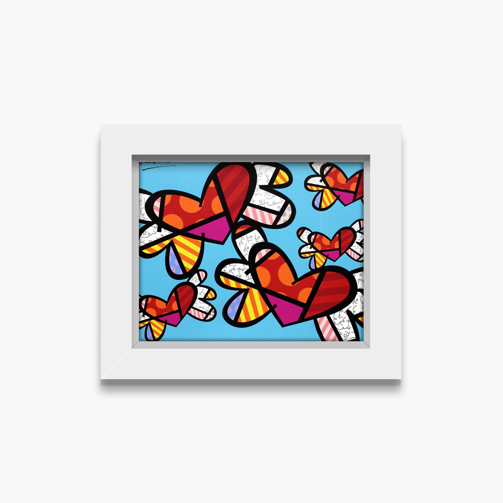 Romero Britto love is in the air  contemporary pop art piece