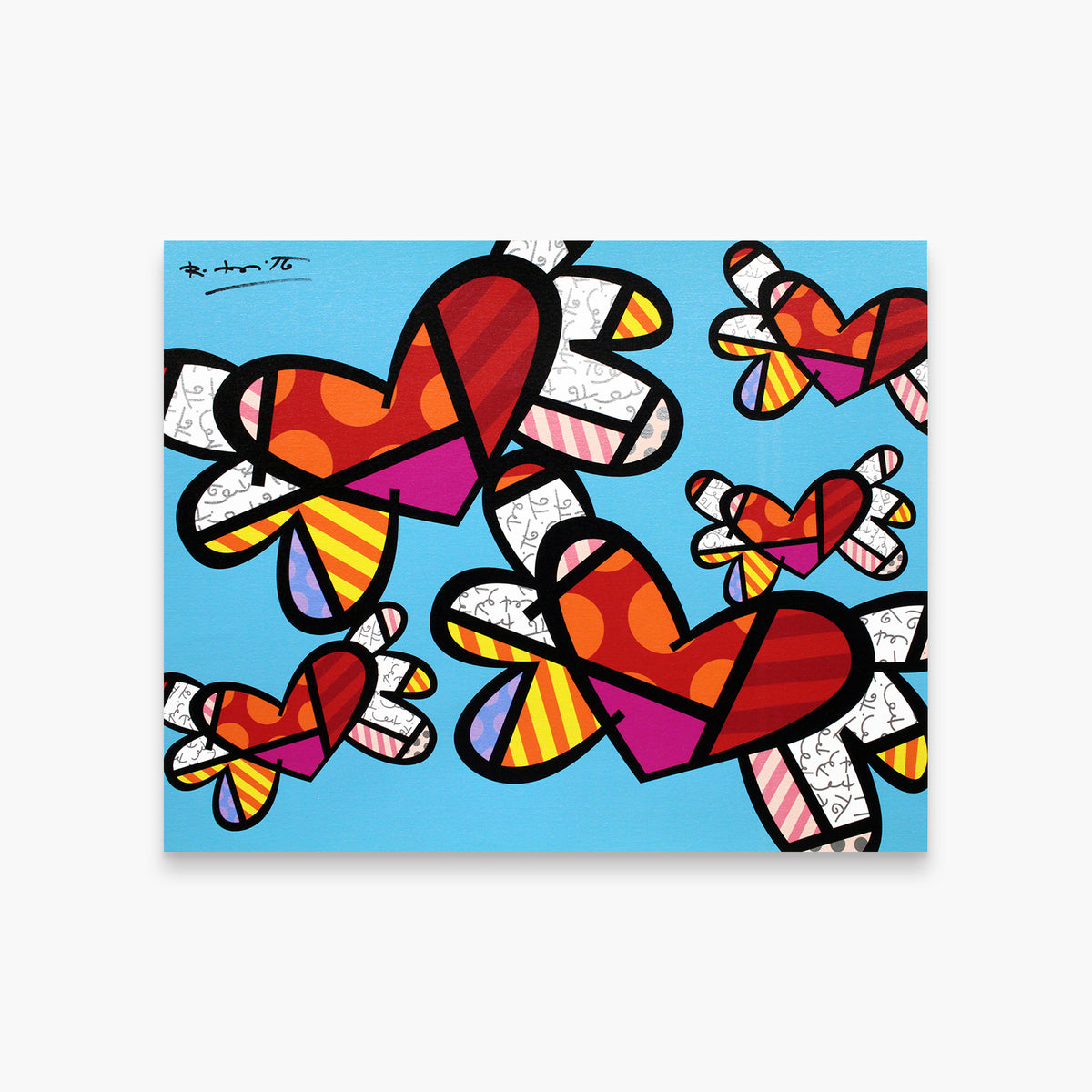 Romero Britto love is in the air  colorful pop art design