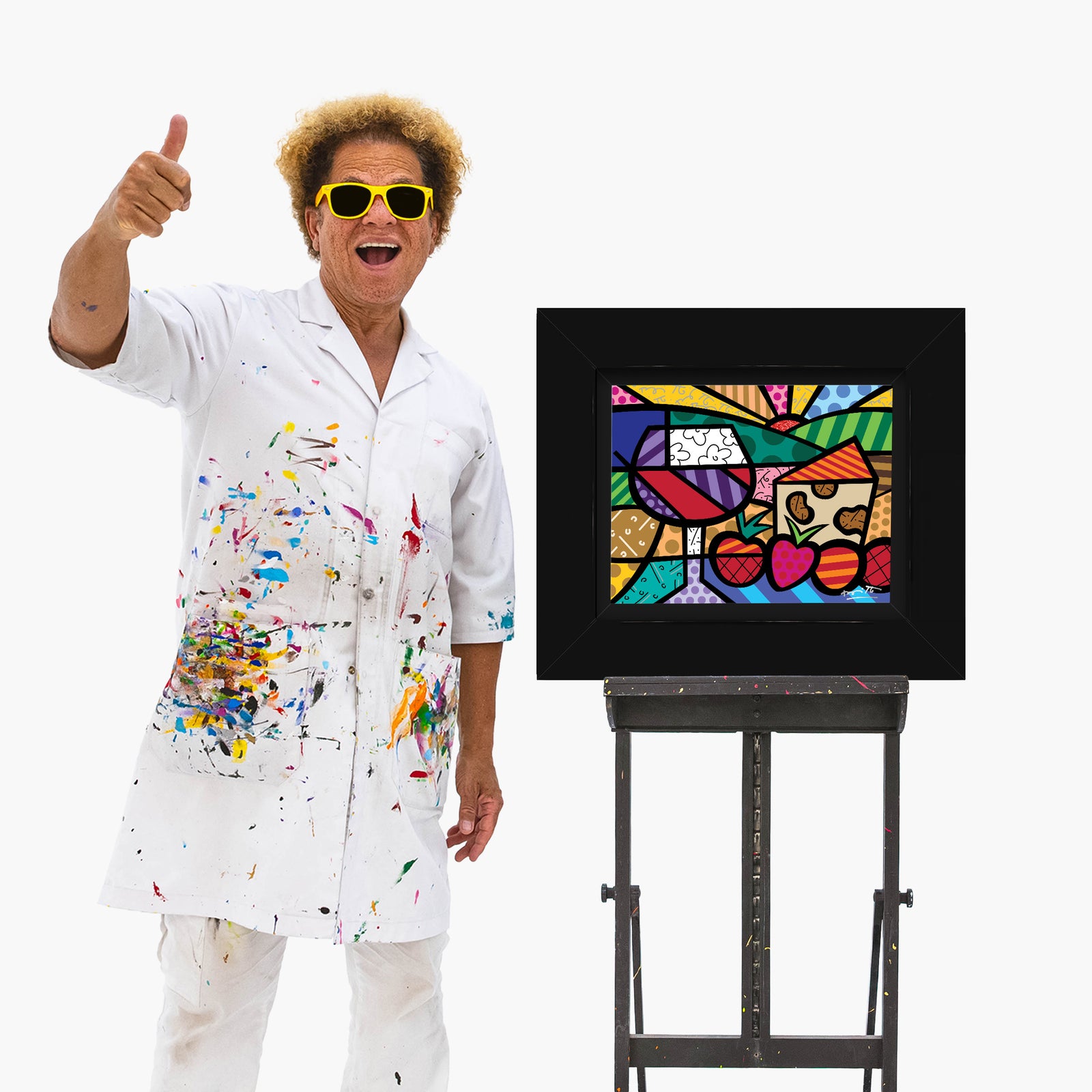 Romero Britto toast of life limited edition  colorful pop art design