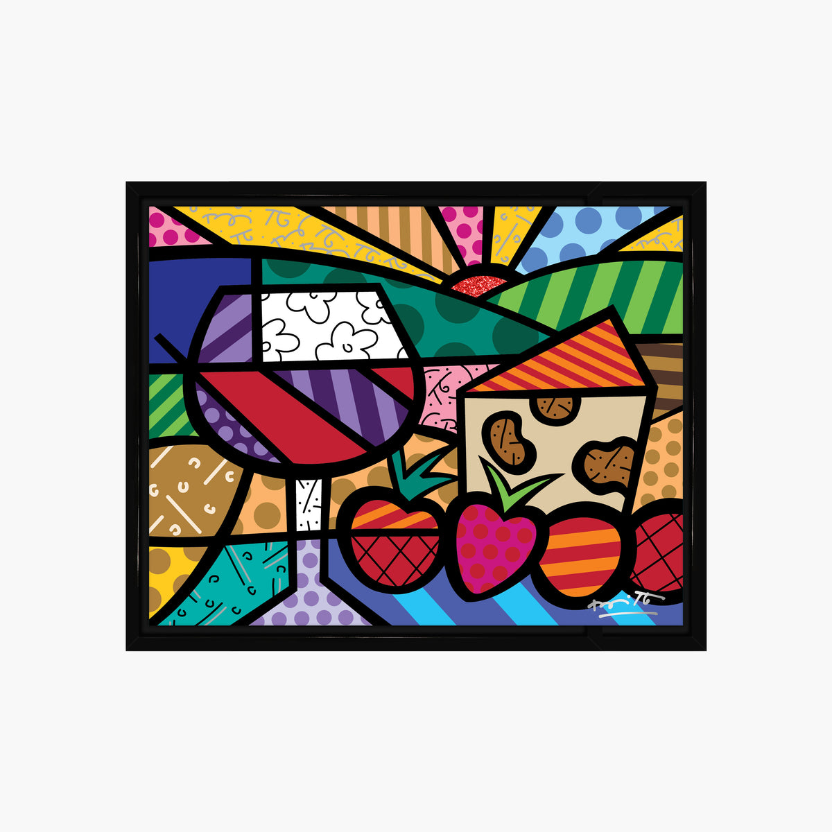 Romero Britto toast of life limited edition  colorful pop art design
