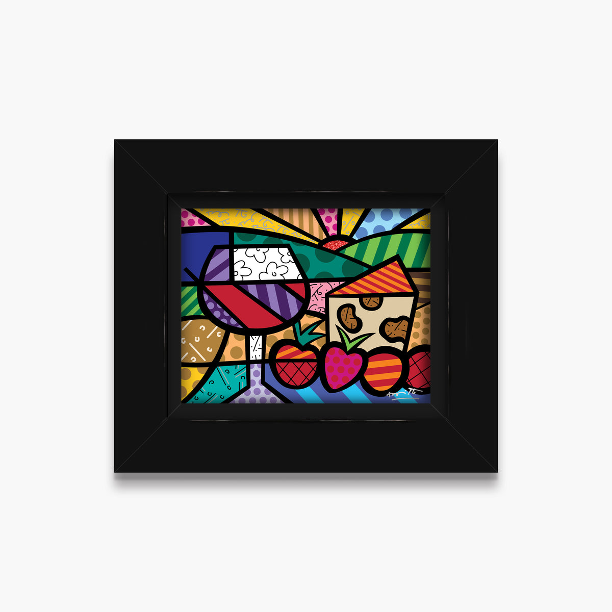 Romero Britto toast of life limited edition  colorful pop art design