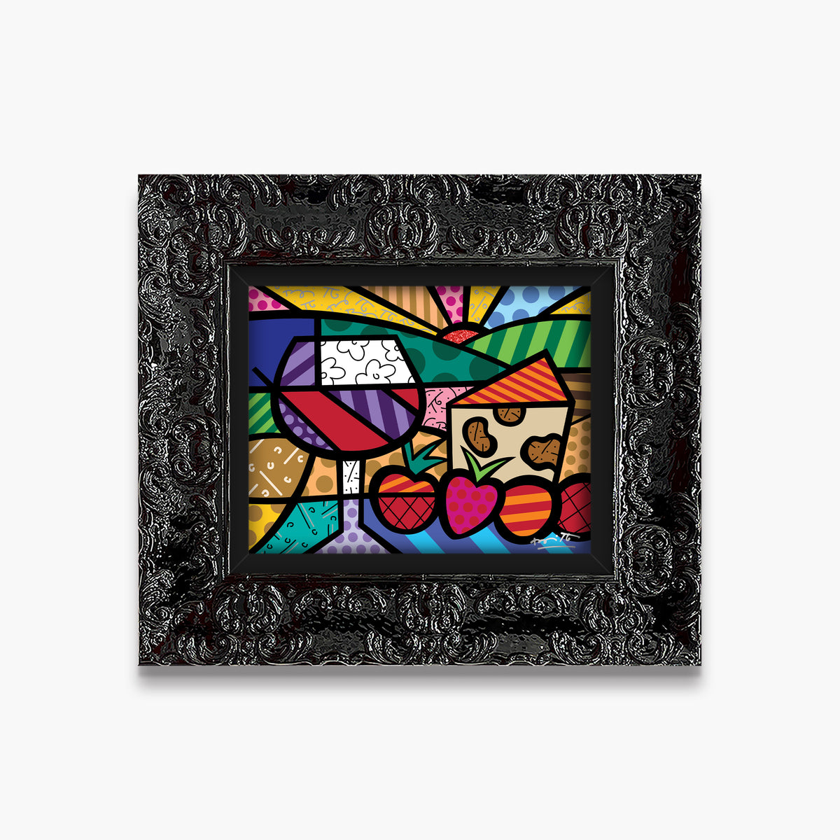 Romero Britto toast of life limited edition  contemporary pop art piece