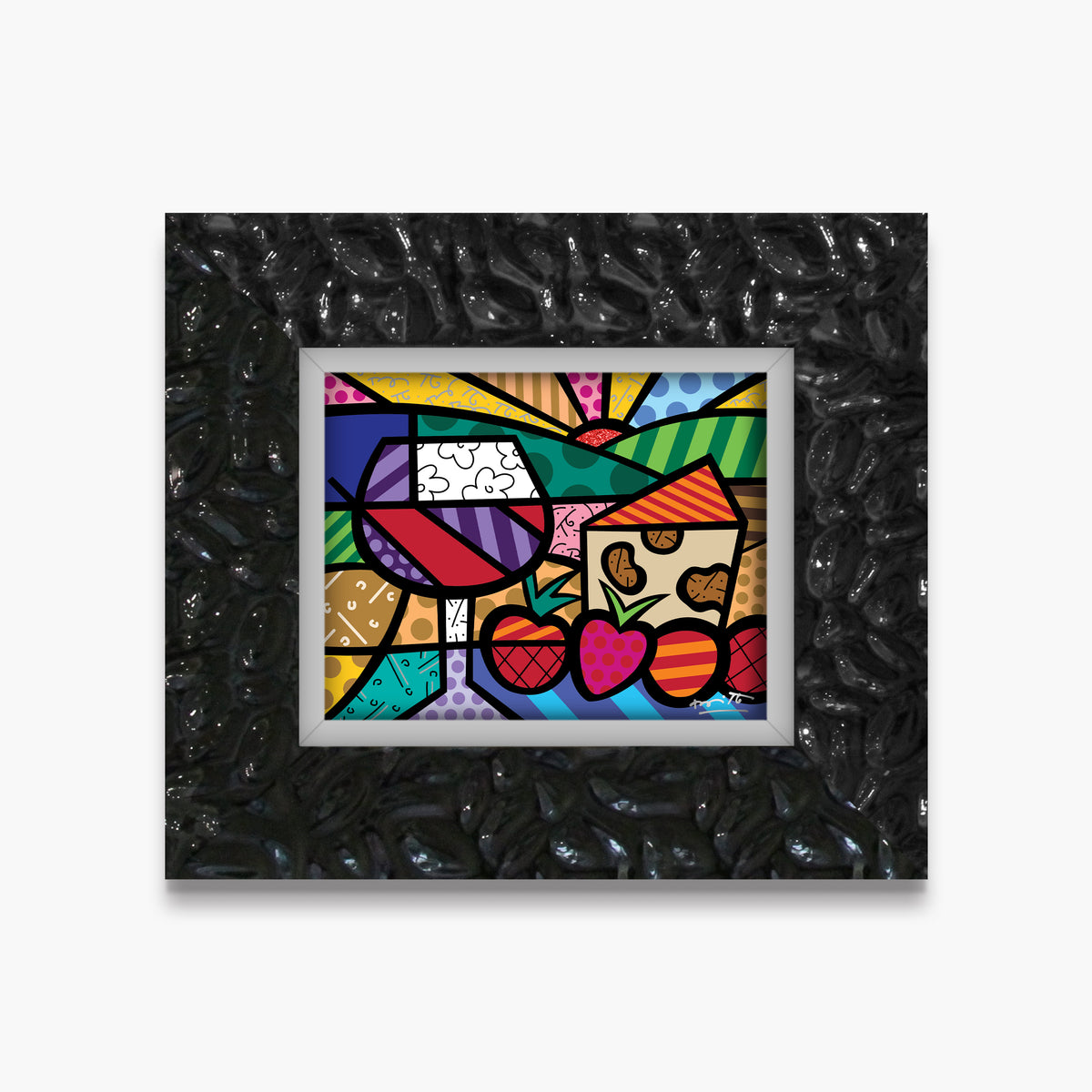 Romero Britto toast of life limited edition  contemporary pop art piece