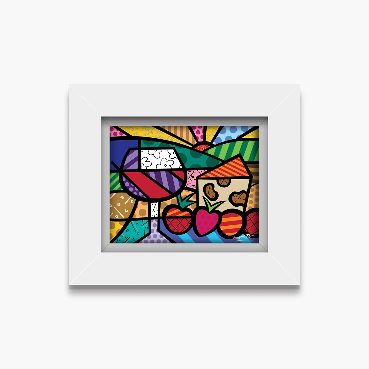 Romero Britto toast of life limited edition  contemporary pop art piece
