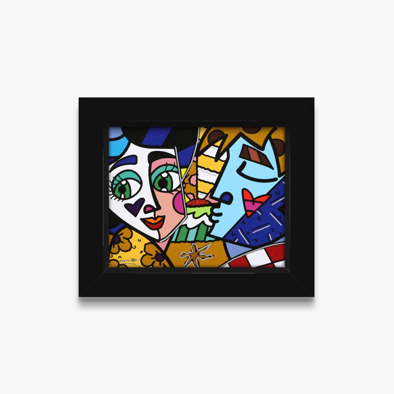 Romero Britto please sweetheart limited edition print  colorful pop art design